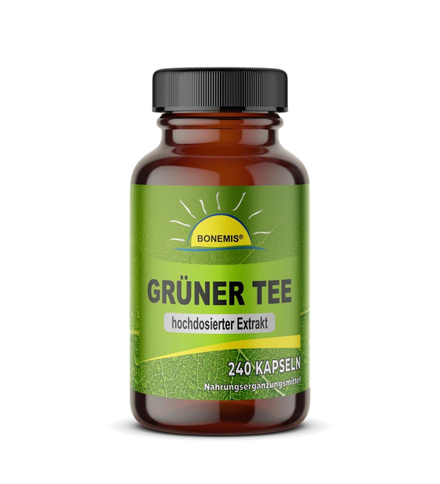 Green tea extract 240 high-dose capsules without unwanted additives Bonemis