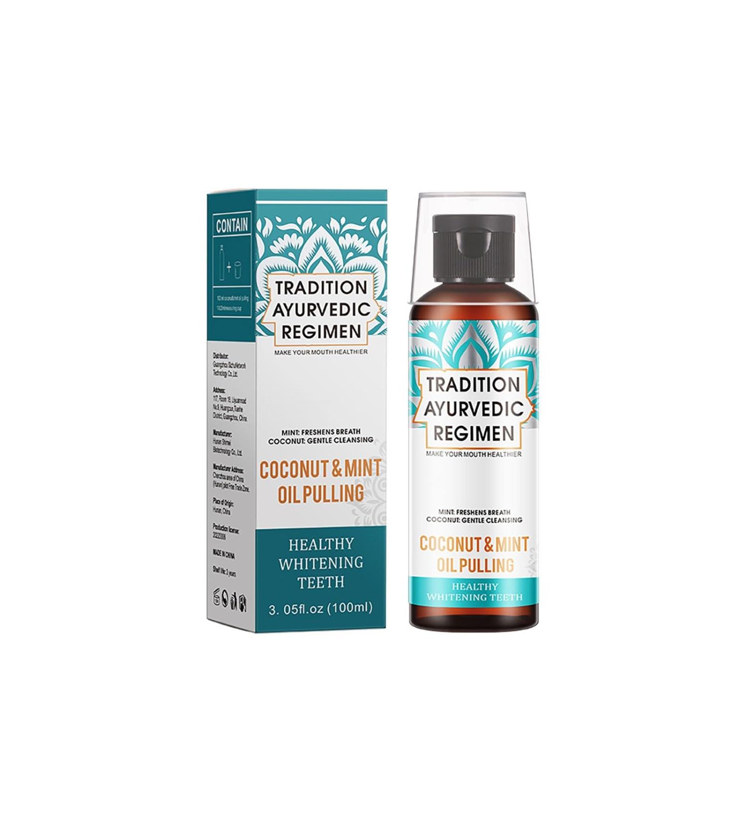 Lightening Oil Mouthwash | Natural Teeth Whitening with Coconut & Peppermint | Ayurvedic Formula - 100/200ml - Buy Online on GoSupps.com