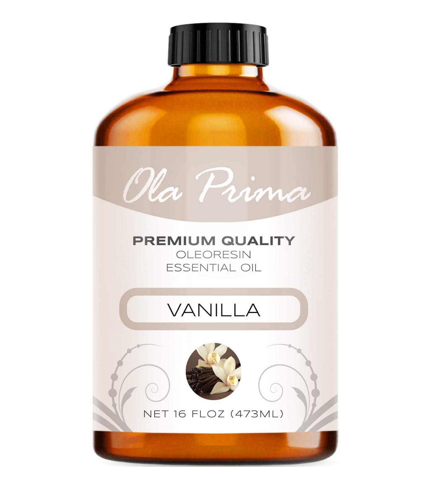 Ola Prima Vanilla Essential Oil 16oz - 100% Pure & Natural - Large 16oz Bottle - Buy Online on GoSupps.com