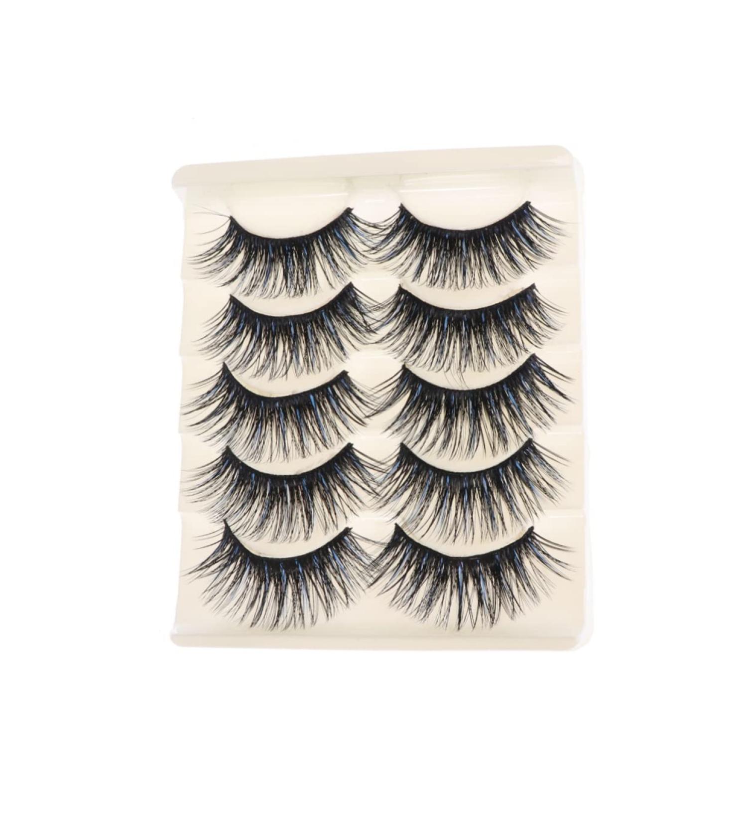 DOITOOL 5 Pairs Fake Eye Lashes Natural Eyelashes Fake Eyelashes Natural Look Dramatic Eyelashes Lashes Strips Faux Lashes Natural False Lashes Cross False Eyelashes - Buy Online on GoSupps.com