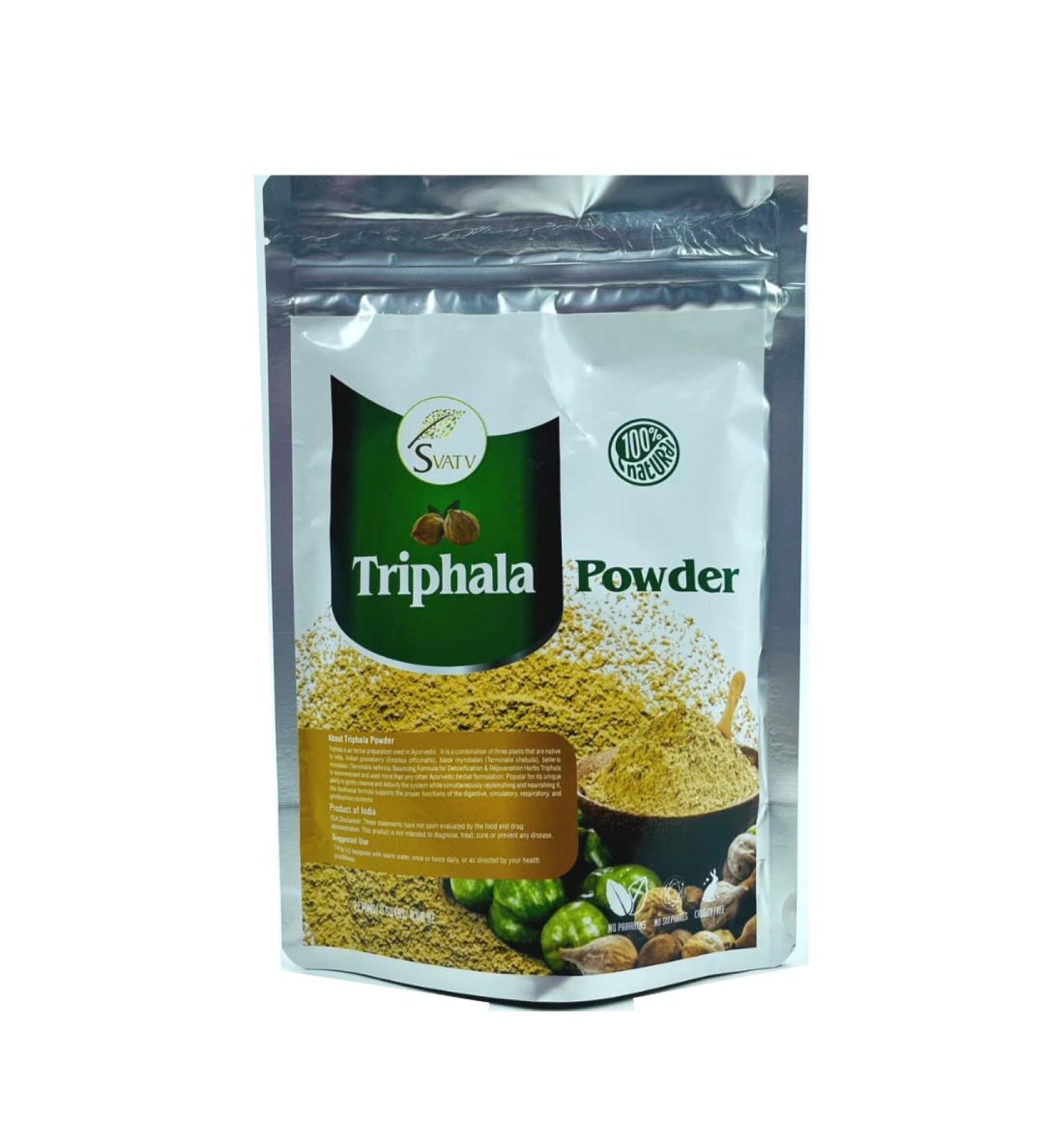 SVATV Triphala Powder 227g - Amla, Haritaki & Bibhitaki Formula - 8 Oz - Buy Online on GoSupps.com