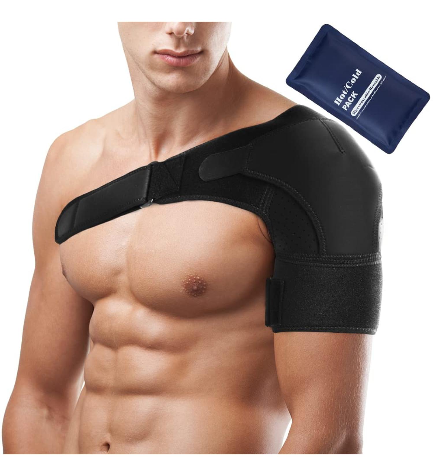 FITTOO Neoprene Shoulder Support Brace with Cold/Hot Pad - Joint Protection & Muscle Relief - Buy Online on GoSupps.com