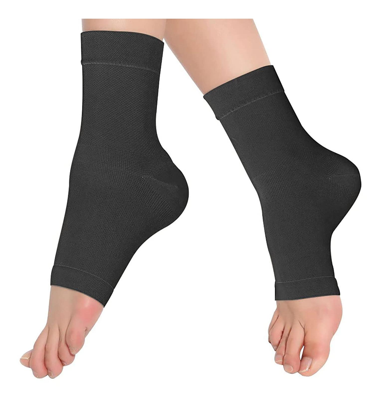eYotto Compression Ankle Support Sleeve for Pain Relief and Stability - Black (16-19cm) - Buy Online on GoSupps.com