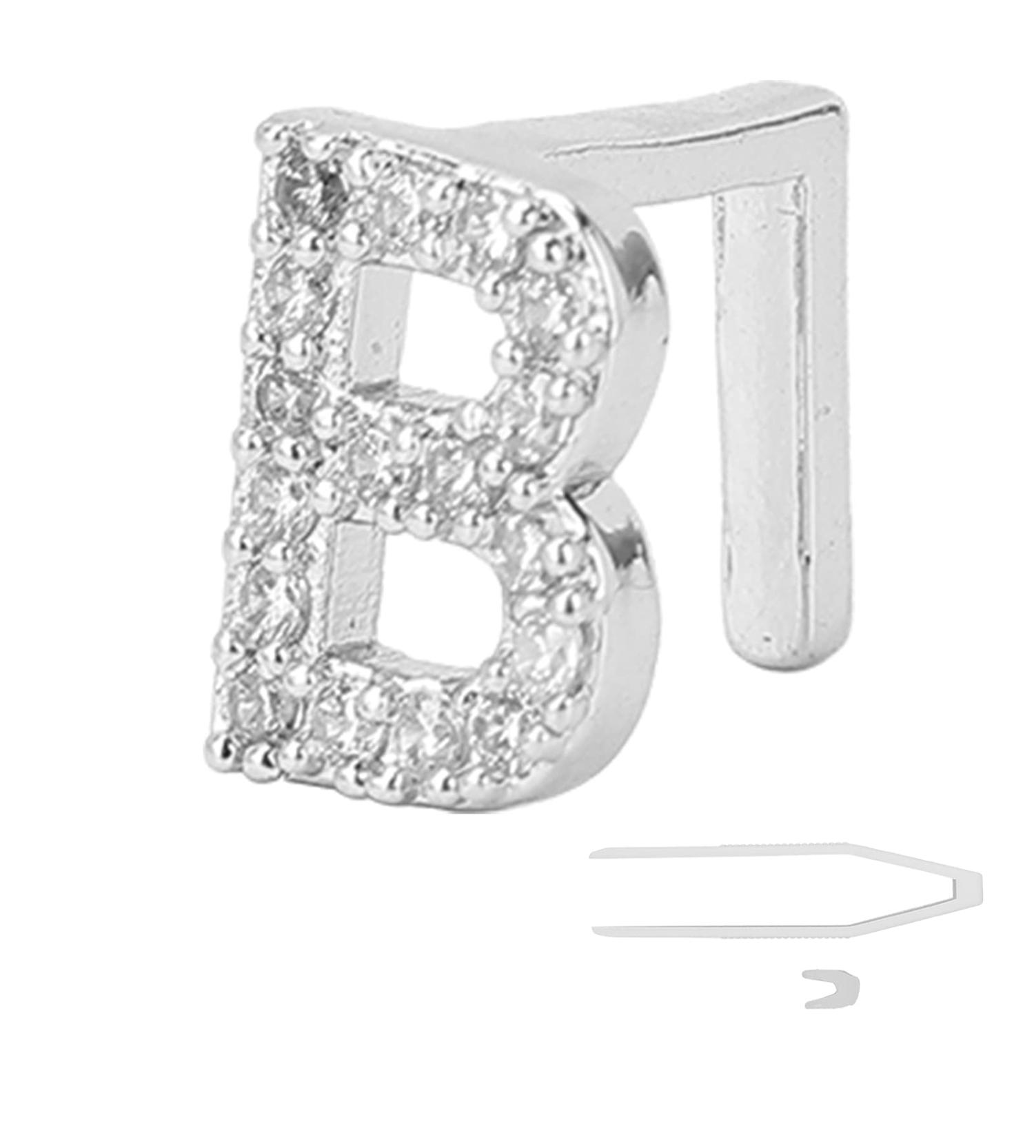 Hip Hop Teeth Grills for Men & Women | Silver B Letter Mouth Accessories | Halloween Dentures Ornaments - Buy Online on GoSupps.com