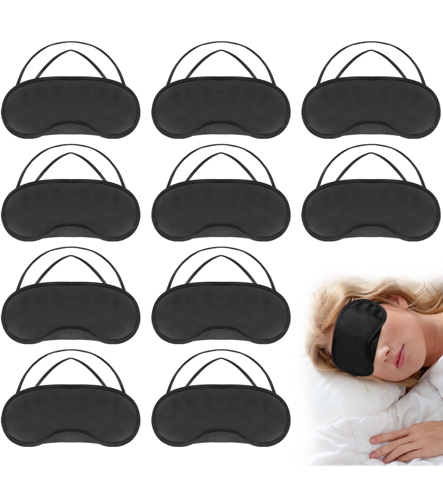 10 Soft & Breathable Sleep Masks for Side Sleepers - Light-Blocking Adjustable Blindfolds for Men Women & Kids - Black - Ideal for Comfortable Sleep - Buy Online on GoSupps.com