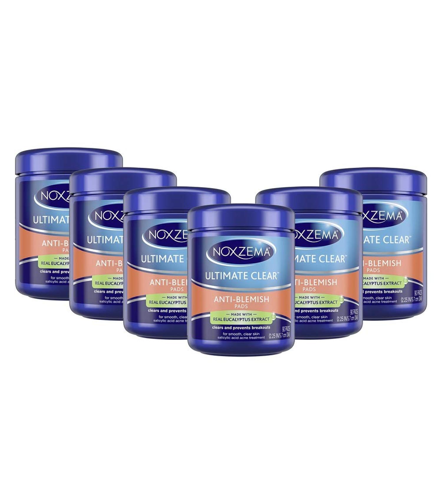 Noxzema Ultimate Clear Face Pads - 90 Count Pack of 6 | Anti-Acne & Anti-Blemish Formula with Over 60% Alcohol - Buy Online on GoSupps.com