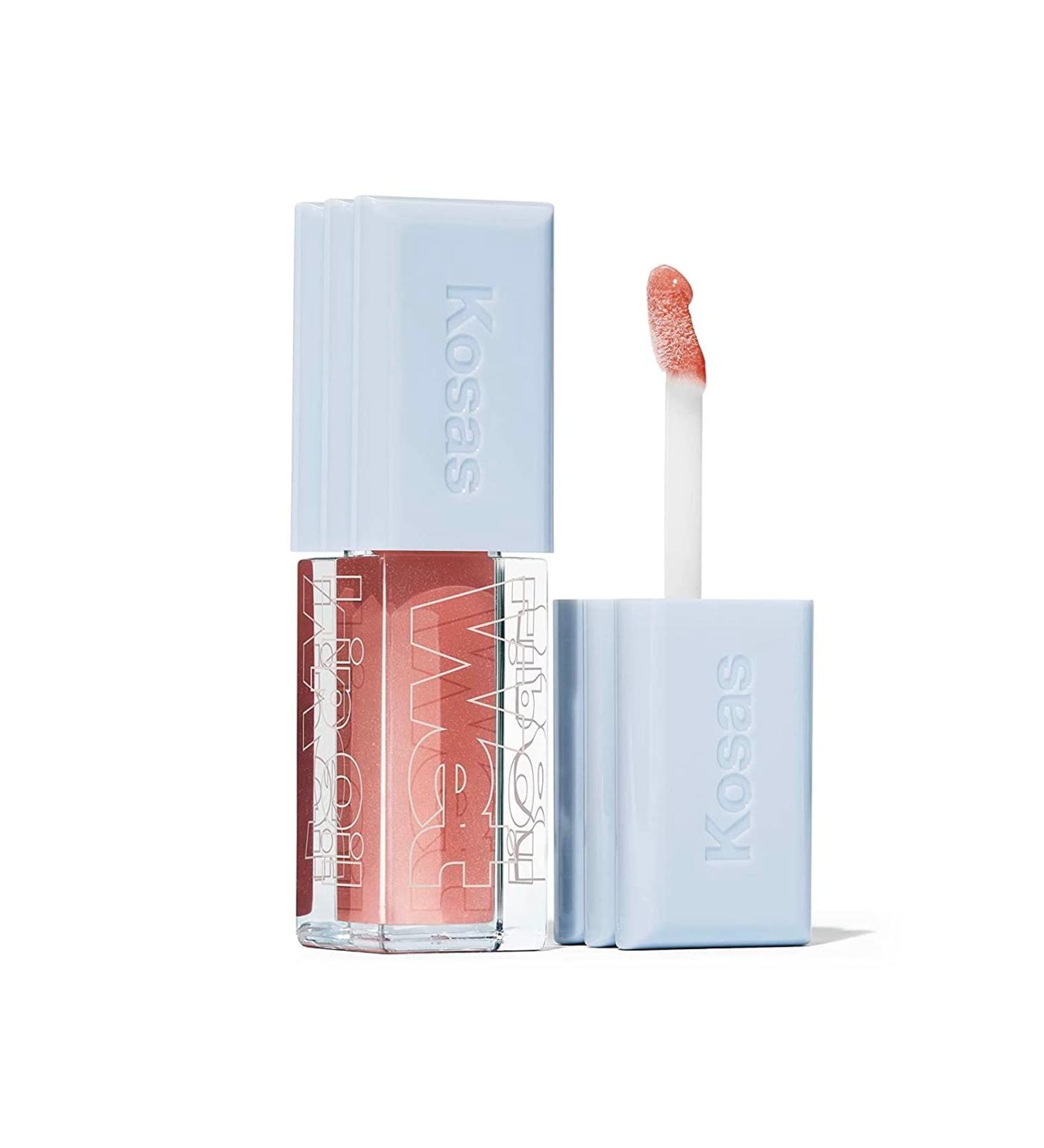 Kosas Wet Lip Oil Gloss - Hydrating Lip Plumping Treatment with Hyaluronic Acid & Peptides (Unhooked) - Buy Online on GoSupps.com