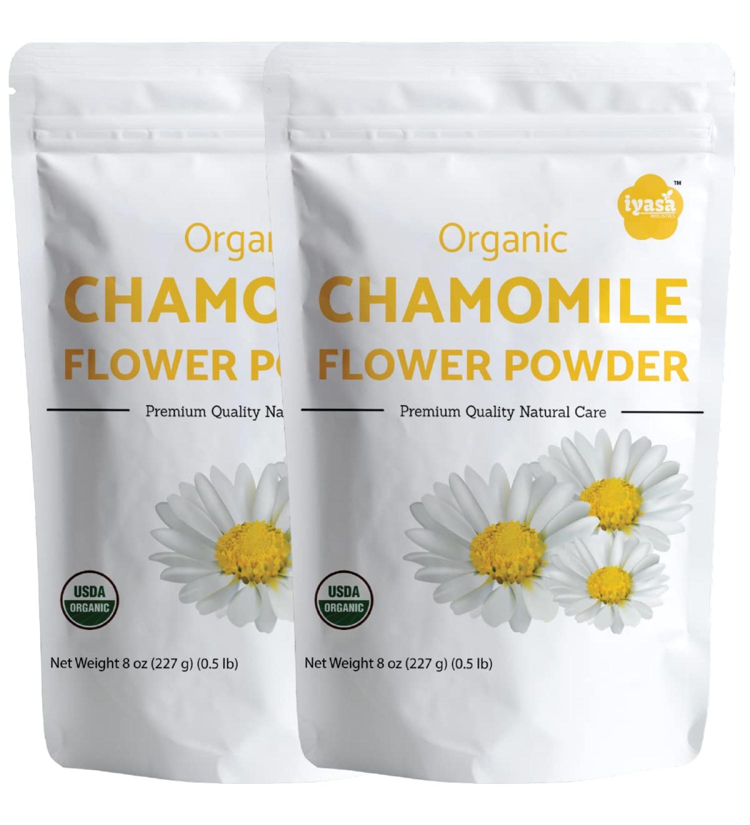 Iyasa Holistics Organic Chamomile Flower Powder Food Grade for Baking Cooking Tea Summer Drinks DIY Skin and Hair Care Products Natural Face Packs Face Mask 16 oz 453 gm - Buy Online on GoSupps.com