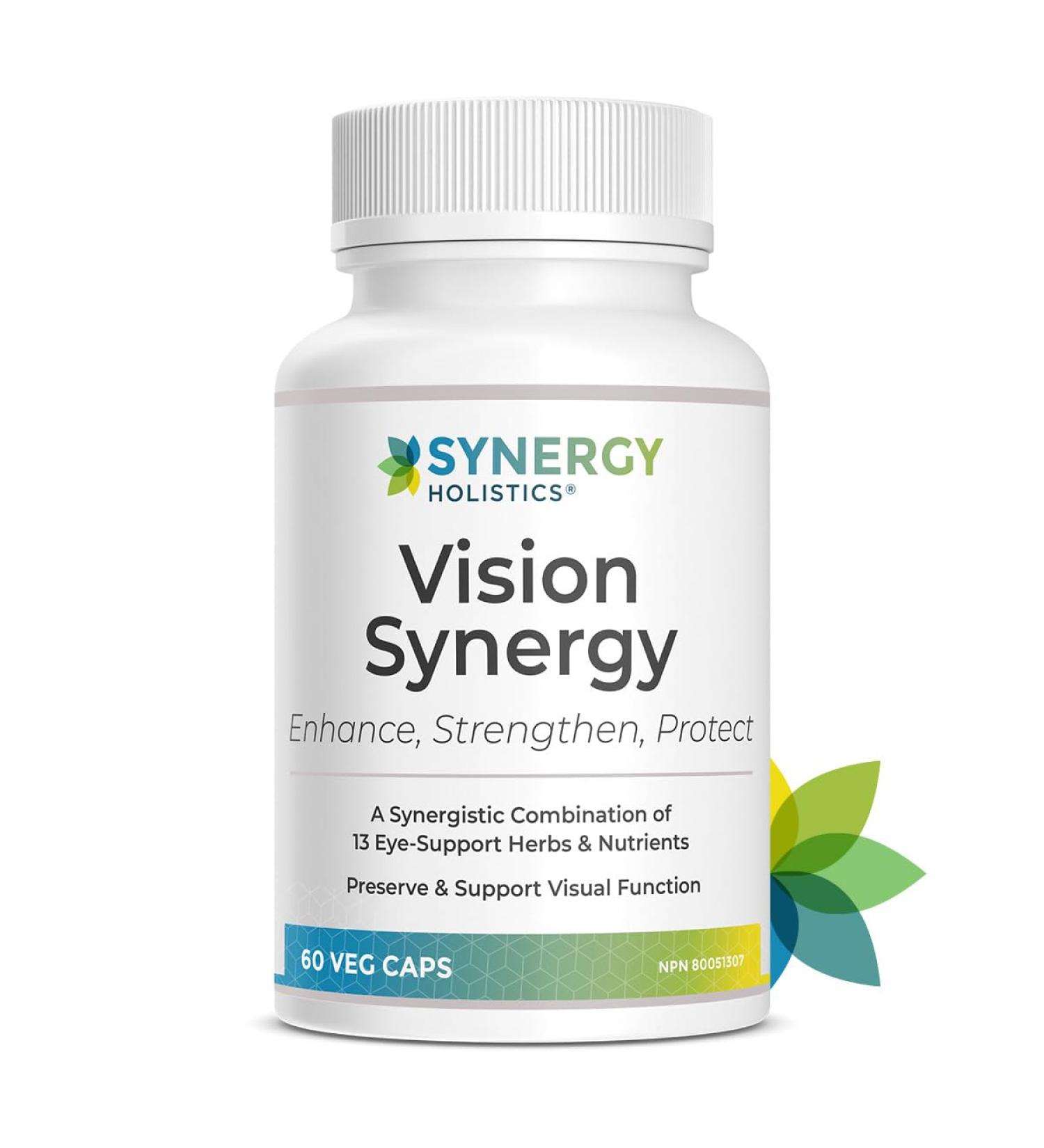 Synergy Holistics | Vision Synergy - Preserve and Support Visual Function Eye Health Supplement Featuring 13 Synergistic Herbs & Nutrients including FloraGLO Lutein Bilberry Eyebright L-Taurine & OptiBerry  - Buy Online on GoSupps.com