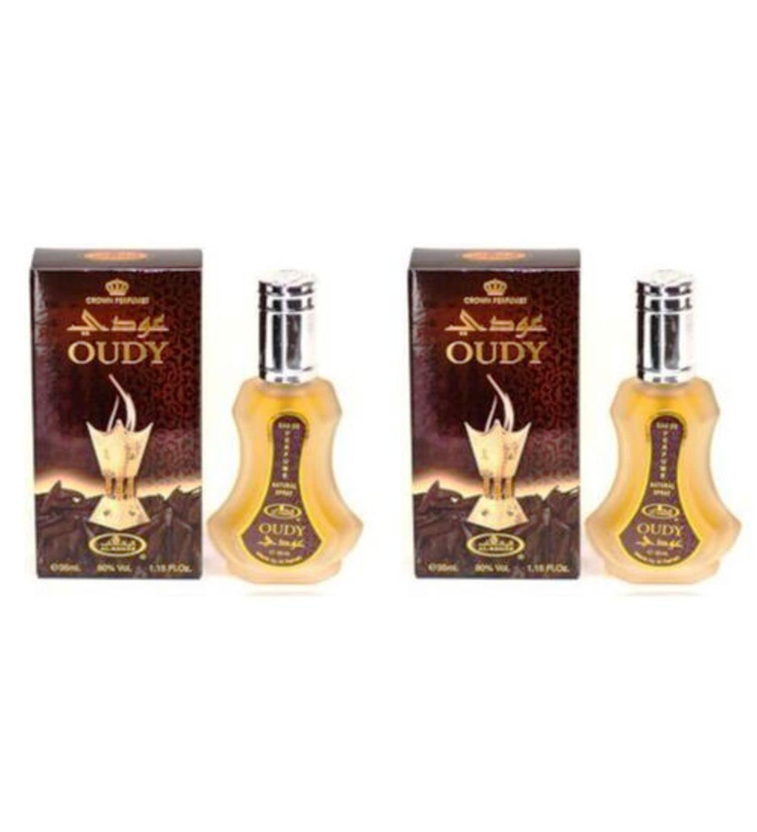 Oudy - Eau De Perfume Natural Spray - 35 ml (1.15 fl. oz) by Al-Rehab- 2 pack