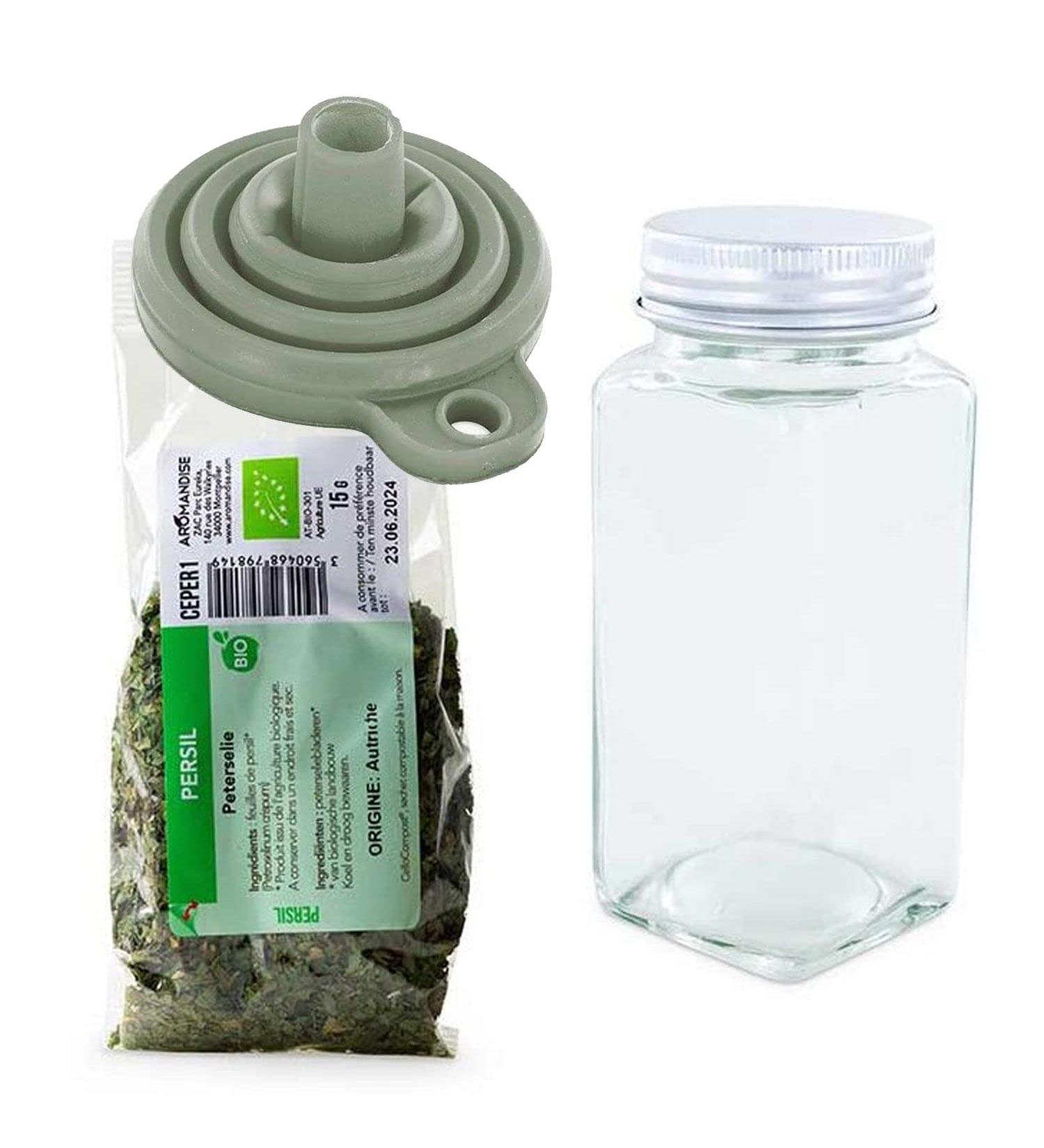 Spice bottle powder + funnel + organic parsley 15 g - Buy Online on GoSupps.com