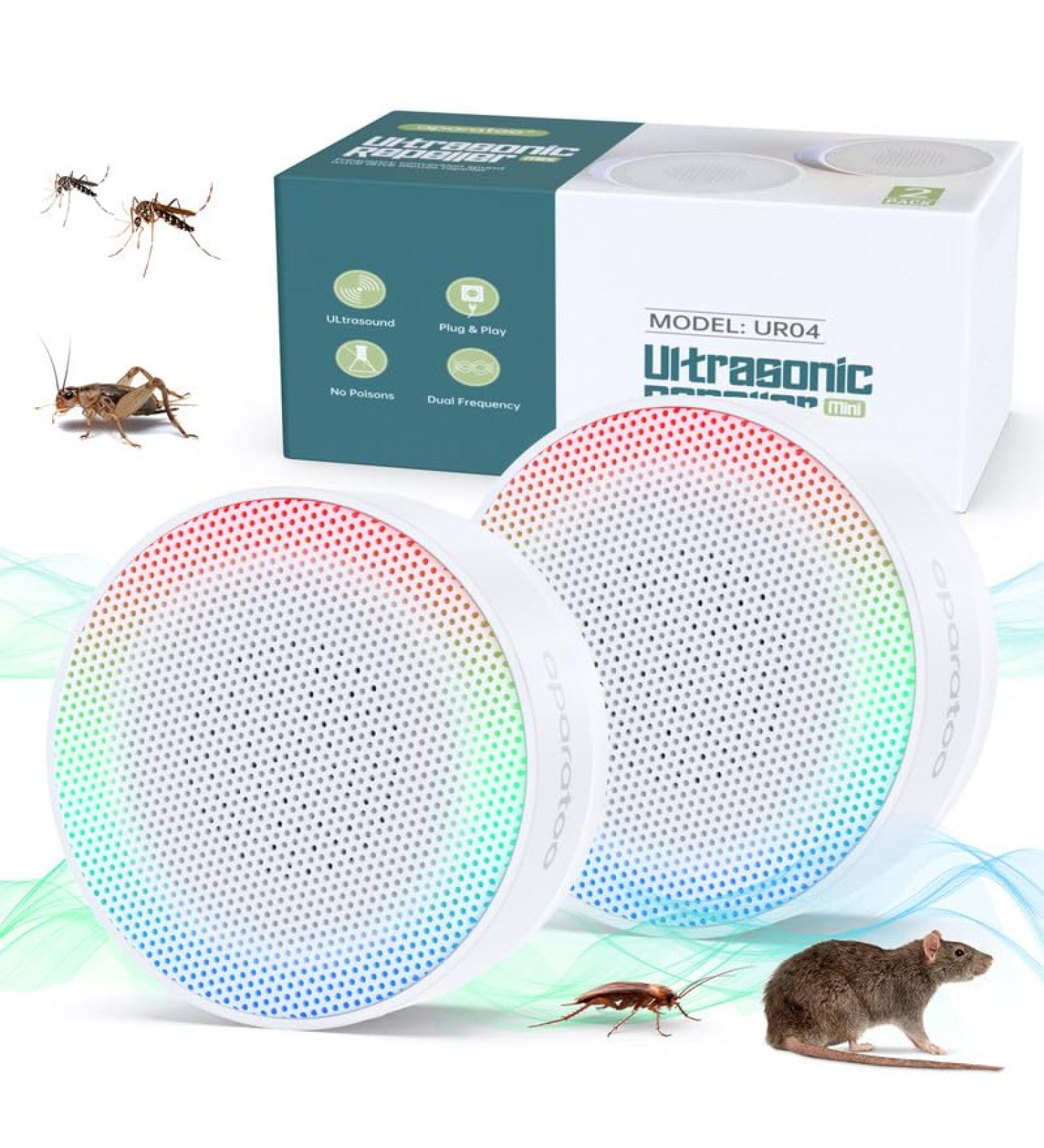 2-Pack Mosquito Lamp & Insect Destroyer - UV & Ultrasound Pest Control for Mosquitoes Cockroaches Mice & More - Buy Online on GoSupps.com