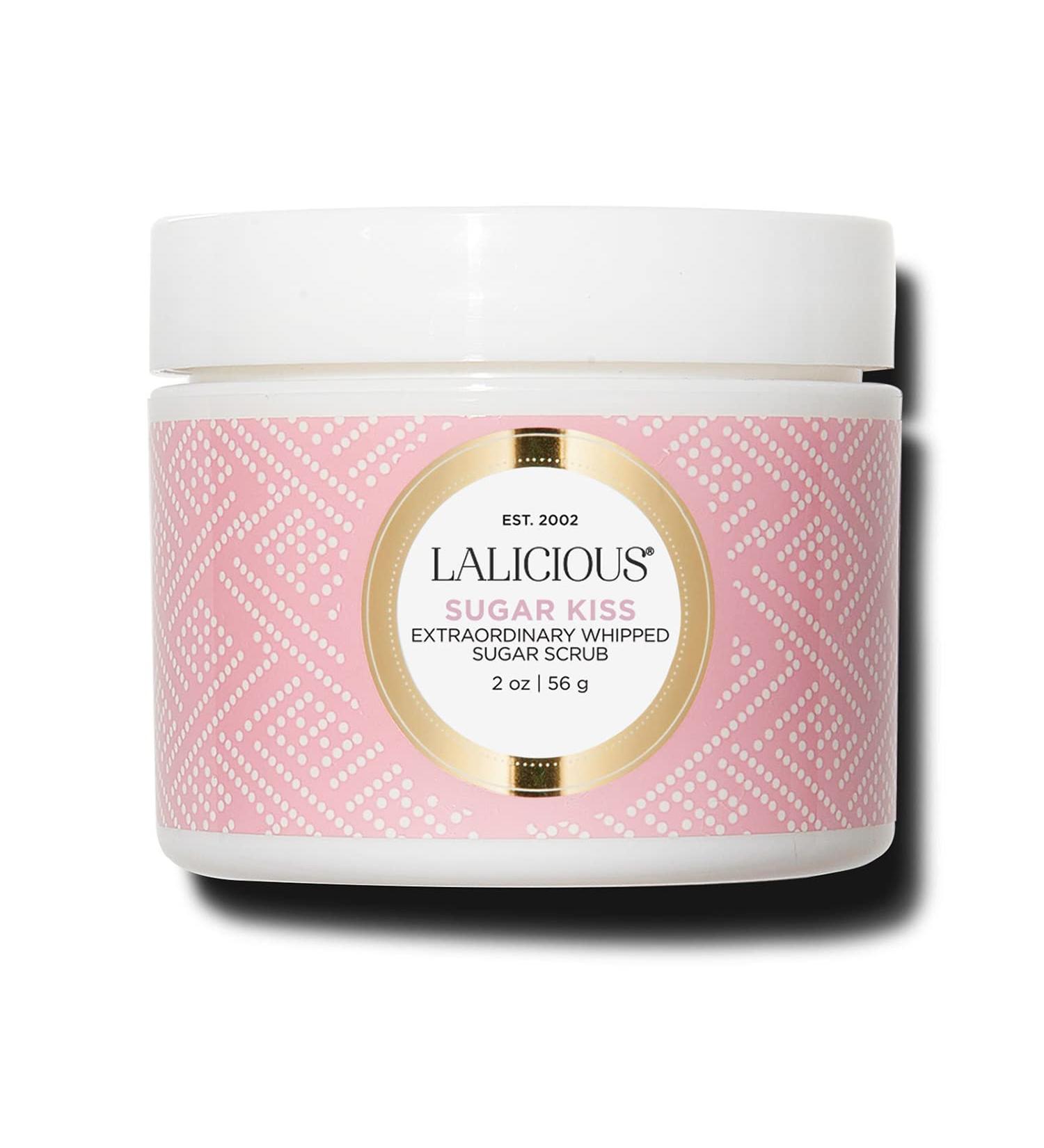 LaLicious Sugar Kiss Extraordinary Whipped Sugar Scrub - Cane Sugar Body & Foot Scrub Exfoliating & Moisturizing Skin Care with Coconut Oil & Honey No Parabens (2oz) - Buy Online on GoSupps.com