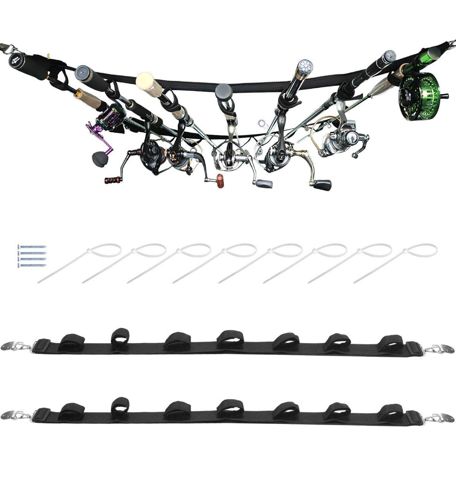 7 Rod Fishing Rod Holder Carrier - Adjustable Vehicle Straps (2-Pack) for Trucks SUVs & Vans - Metal Buckle 29 to 60 Inches - Buy Online on GoSupps.com