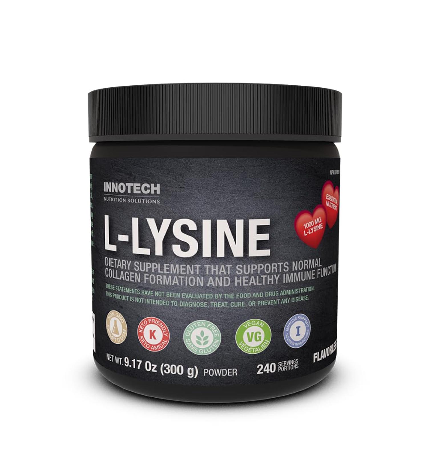 Buy INNOTECH Nutrition L-Lysine Powder 300g Pure L-Lysine for Optimal Health | Fast International Shipping - Buy Online on GoSupps.com