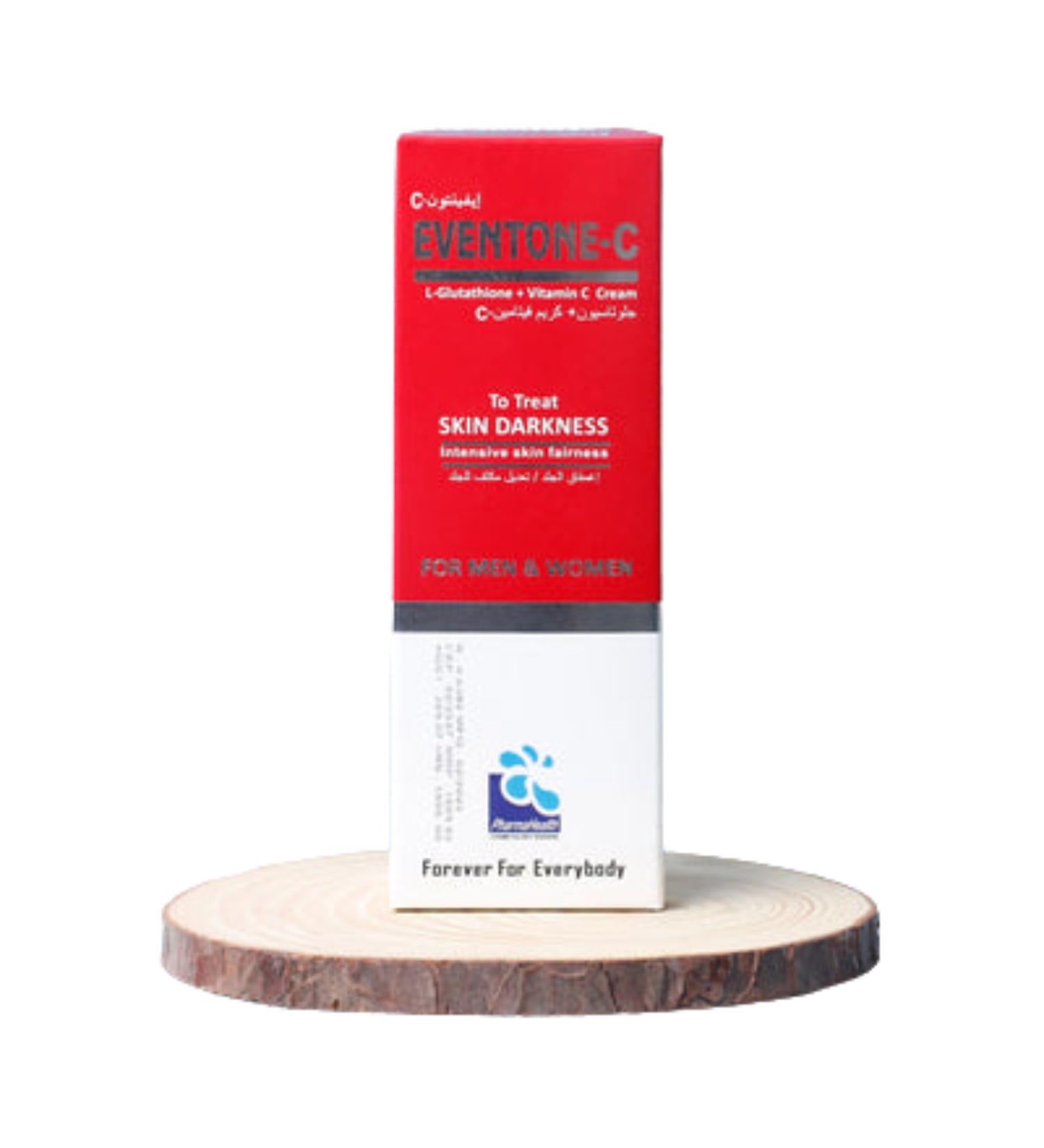 Pharmahealth Eventone-C L-Glutathione + Vitamin C Skin Darkness Treatment skin Whitening Brightening Anti-aging Wrinkleine lines treatment Youthful skin cream Man & Woman - Buy Online on GoSupps.com