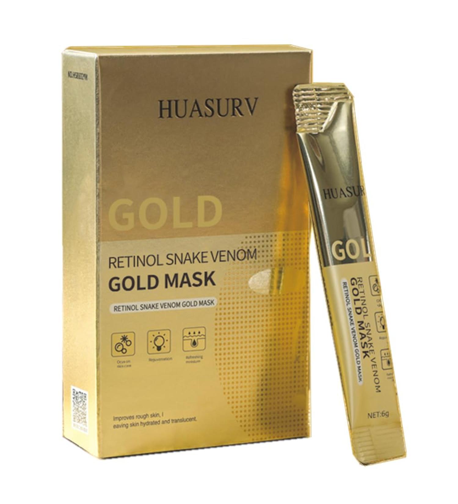Retinol Snake Venom Gold Mask Gold Peptide Face Mask Golden Collagen Peel Off Facial Mask Gold Anti-Aging Face Mask for Deeply Cleans Moisturizing Hydrating Mask to Reduce Fine Lines & Wrinkles - Buy Online on GoSupps.com