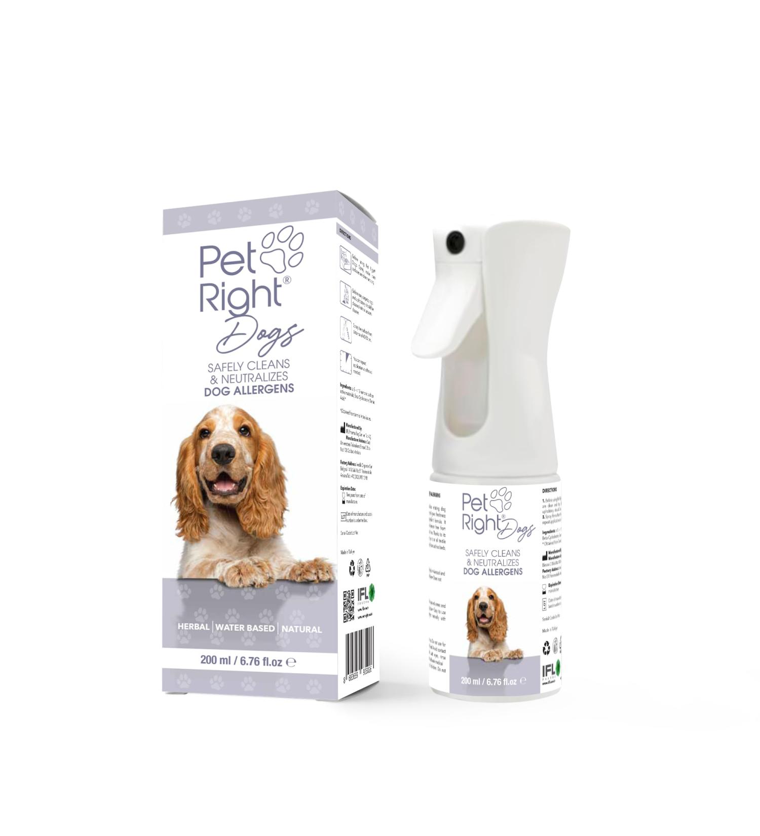 Pet Right Dog Allergy Relief Spray 200ml - Safely Cleans and Neutralizes Dog Allergens for Humans | Freshens and Cleans Air | Safe for Use on Furniture - Buy Online on GoSupps.com
