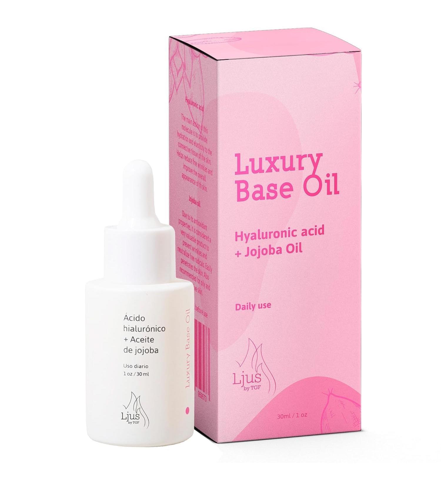 LJUS Luxury Base Oil Serum - Hyaluronic Acid & Jojoba Oil for All Skin Types | Vegan & Cruelty-Free Skin Care 1 fl. oz | International Shipping Available - Buy Online on GoSupps.com