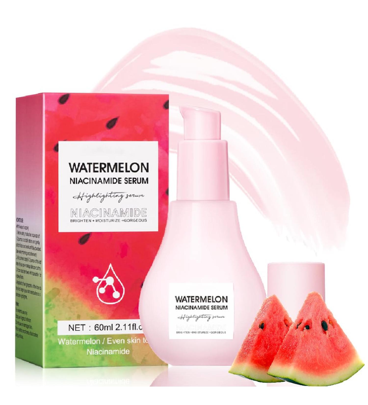 Niacinamide Serum Watermelon Glow Niacinamide Moisturize Serum Watermelon Glow Skincare with Hyaluronic Acid Glycerin Vitamin E Lightweight Hydrating Brightening Face Serum for Skin Care - Buy Online on GoSupps.com