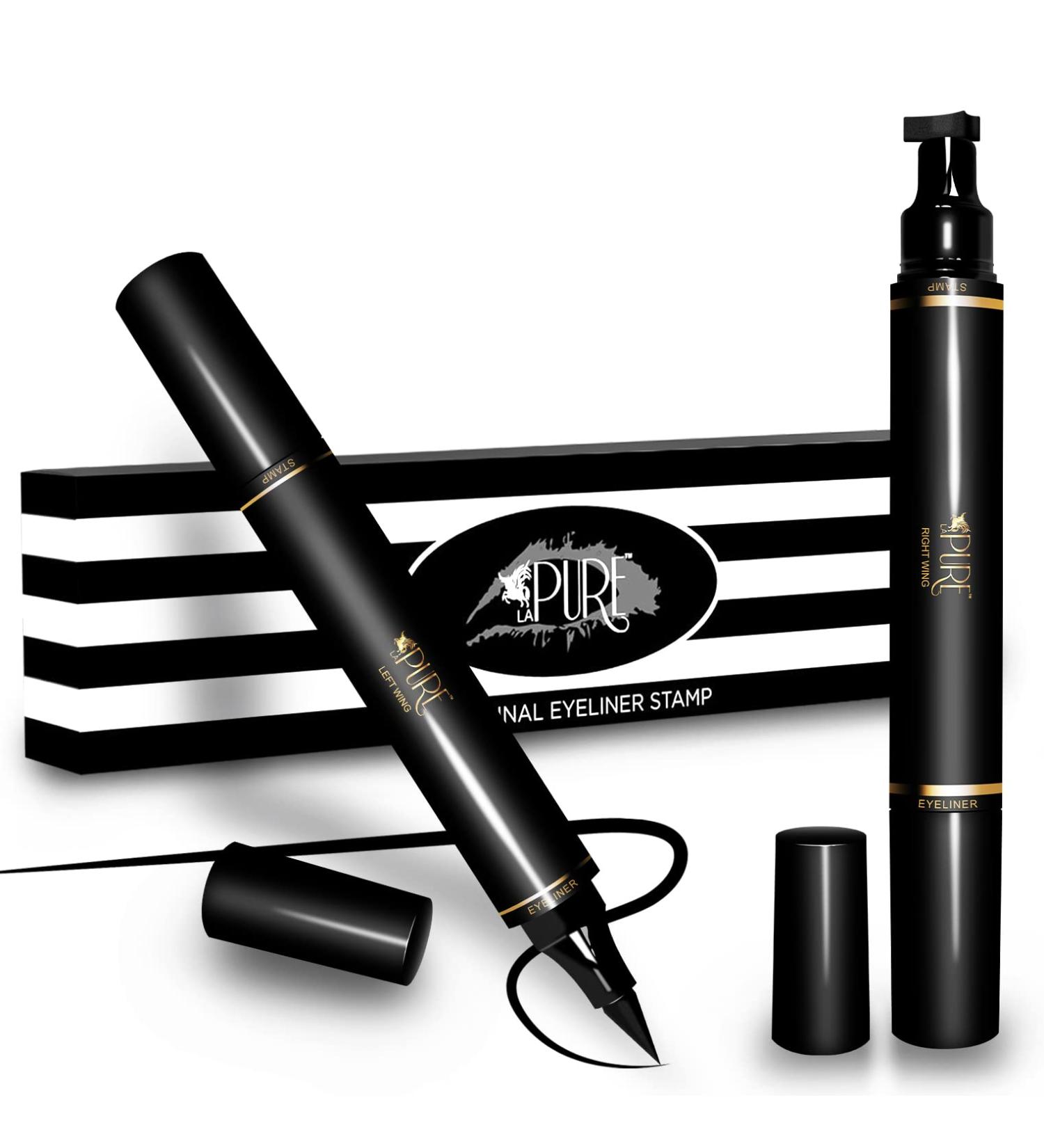 LA PURE Waterproof Eyeliner Stamp - 2 Black Wingliner Pens for Vamp Style Wings | Smudgeproof, Sweatproof & Long Lasting Liquid Eye Liner Pen | Perfect Cat Eye Look - Buy Online on GoSupps.com