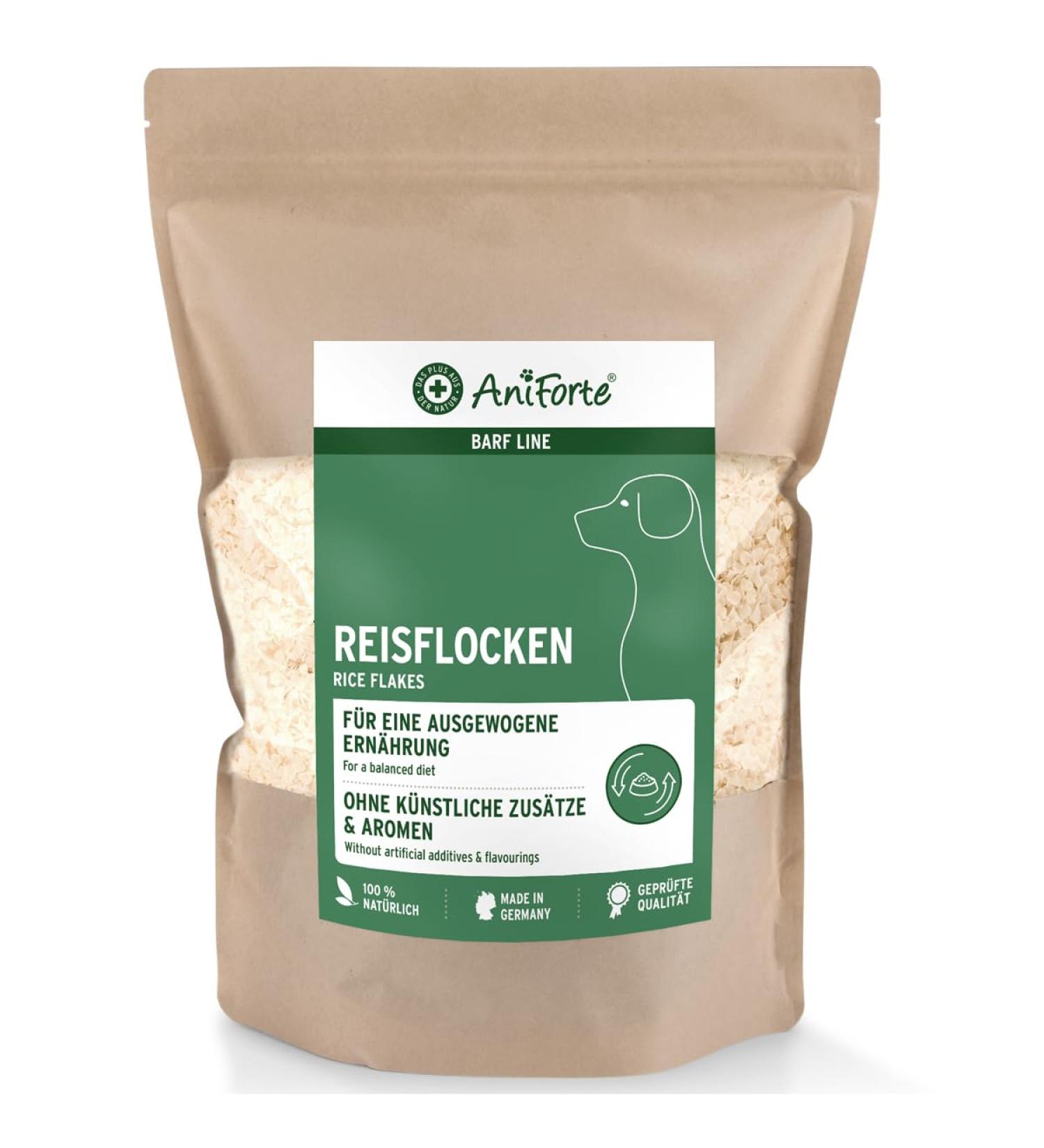 AniForte Rice Flakes for Raw Food 1kg - Barf Supplement for Dogs - Buy Online on GoSupps.com