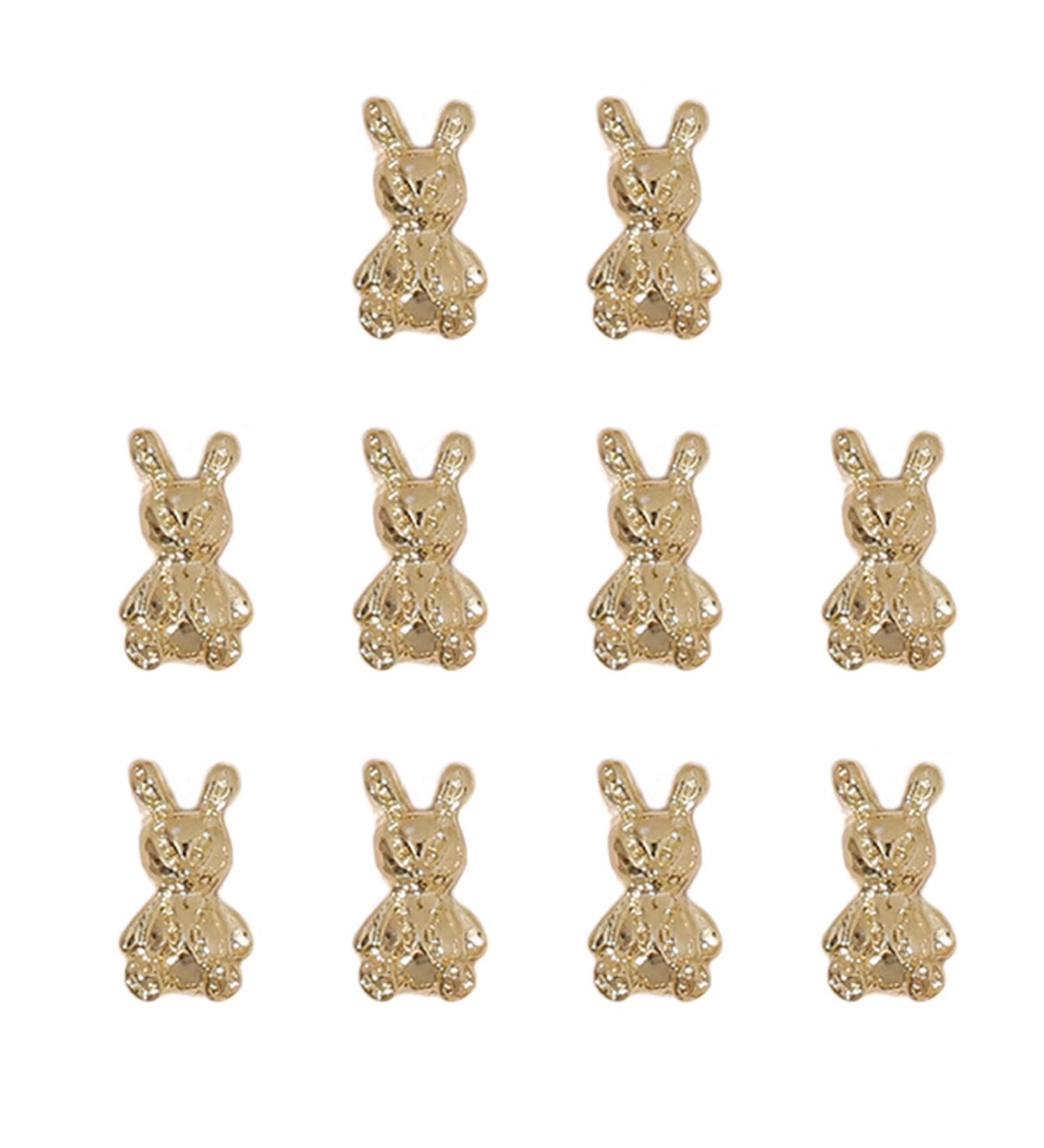 Nail Ornament Fade-Resistant Heart Bow Bear Bunny Nail Alloy Decor Decorative Unique Shape H