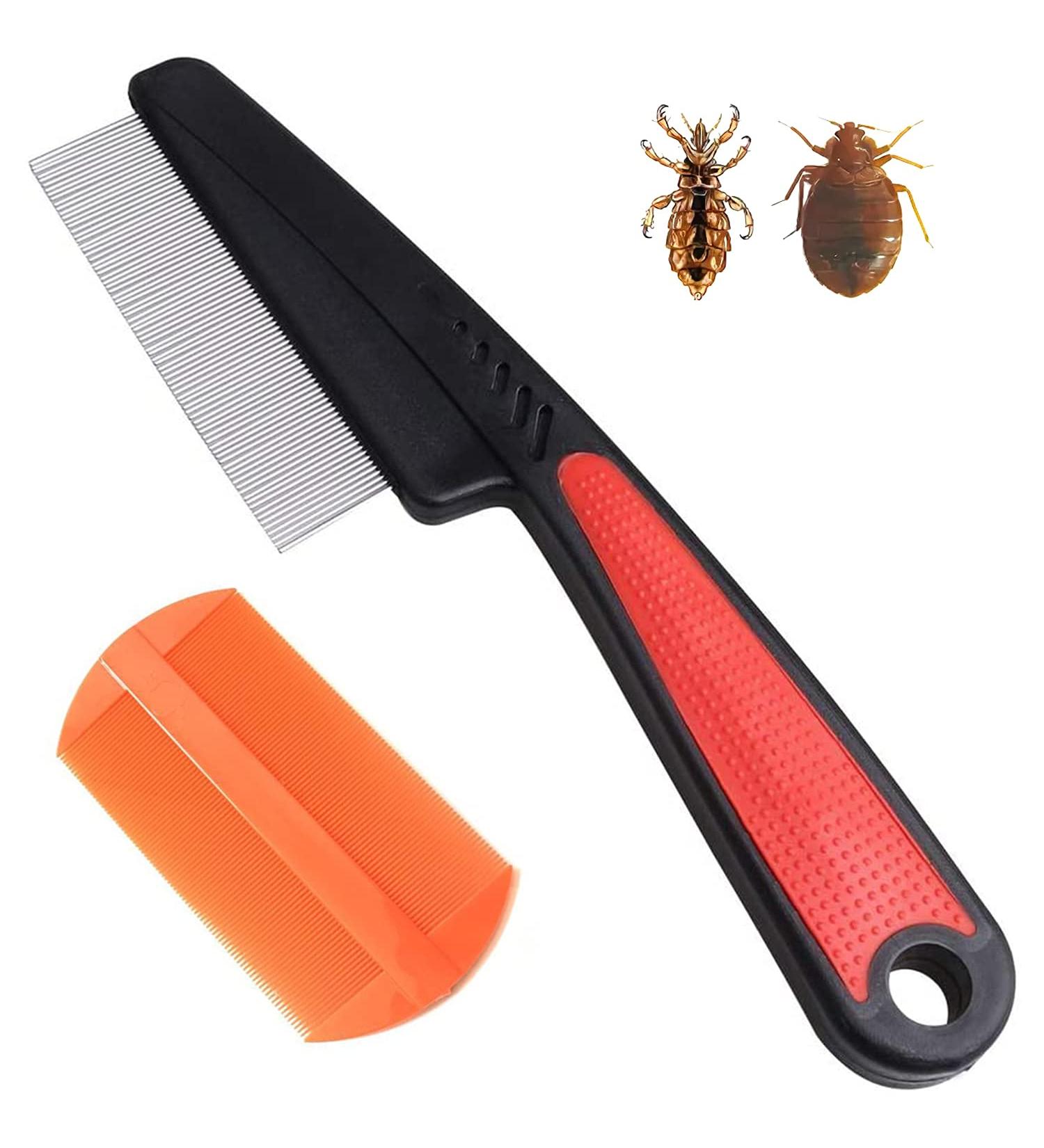 DAWRIS 2 Pcs Pet Grooming Dematting Comb Flea Comb for Dogs and Cats to Remove Fleas Remove Loose Undercoat Knots Mats and Tangled Hair - Buy Online on GoSupps.com