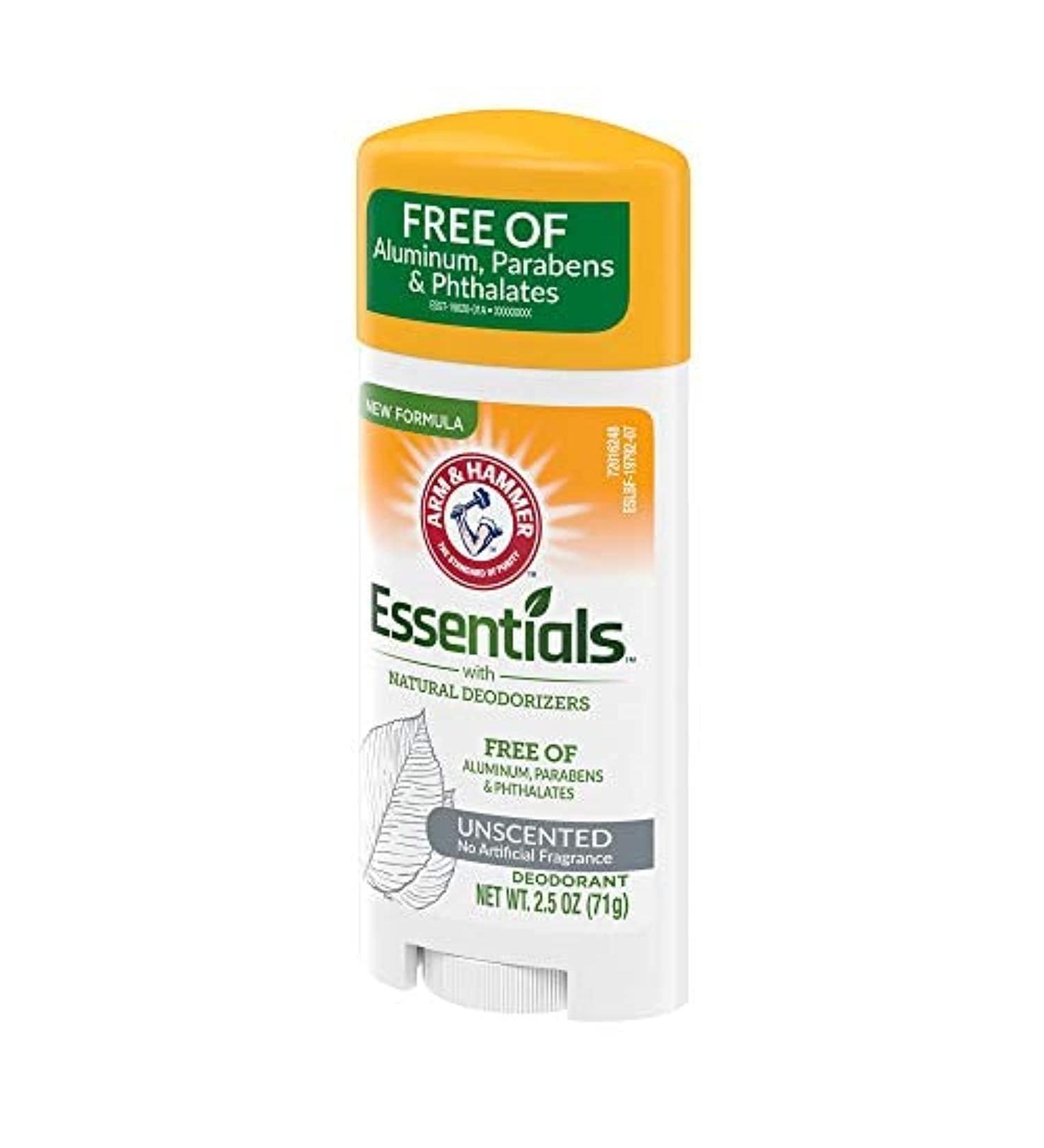 ARM & HAMMER Essentials Unscented Deodorant | Natural Deodorizers | Aluminum, Parabens & Phthalates Free | 2.5 Oz - Buy Online on GoSupps.com