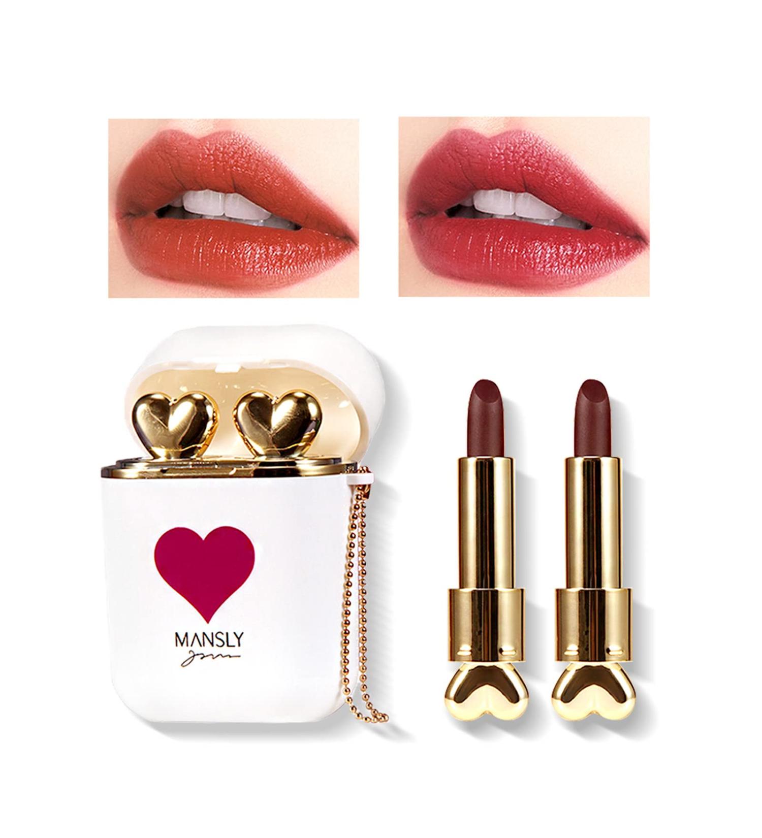 LAMUSELAND Matte Lipstick Makeup Set - 2Pc/Set Long Lasting Velvet Lip Stain & Gloss Primer Gift Kit for Girls - Waterproof & Non-stick Cup Formula (White) - Buy Online on GoSupps.com