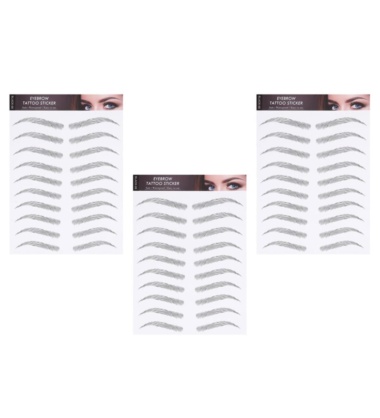 OHPHCALL Artificial Eyebrows 3 Sheets Waterproof Eyebrow Stickers Water Proof Stickers Brow Makeup Grooming Shaping Eyebrow Tool 1 count (Pack of 1) Black - Buy Online on GoSupps.com