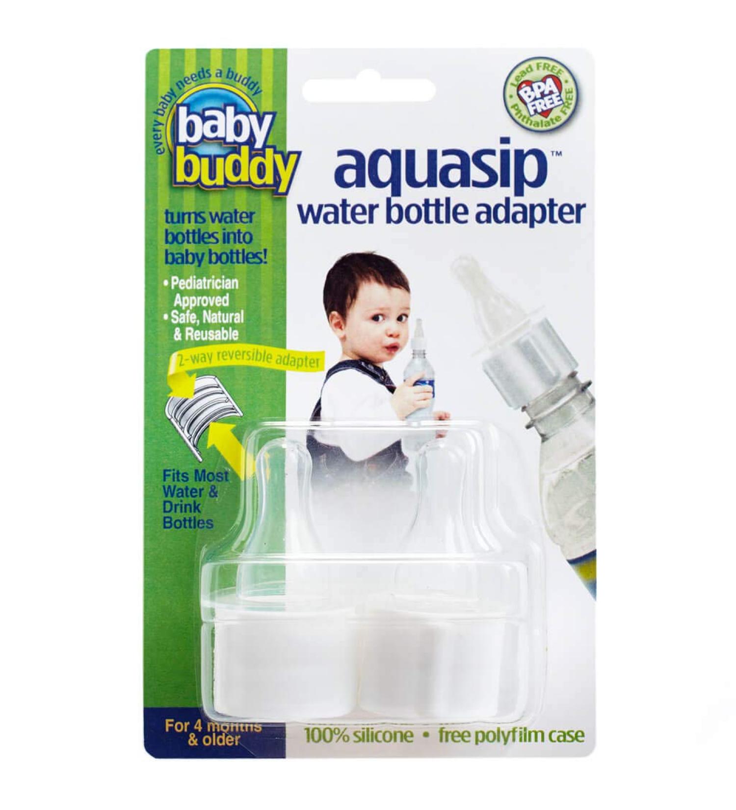 Baby Buddy AquaSip Water Bottle Adapter - 2-Pack, White | Turn Regular Bottle Into Baby Bottle | Baby Care Essential for Registry - Buy Online on GoSupps.com