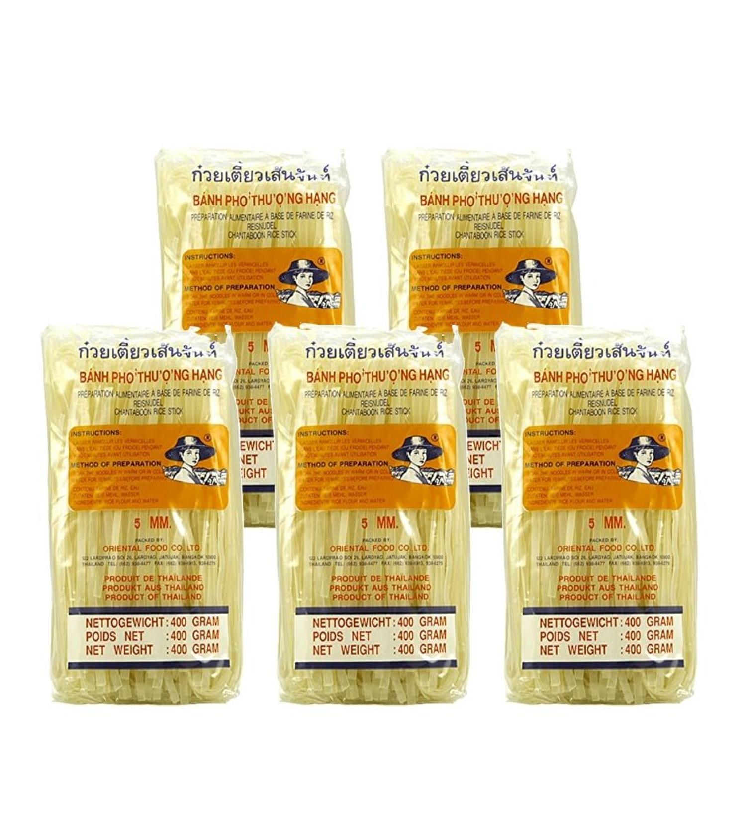  GREAT BRITISH TRADING LIMITED Farmer 5mm Wide Asian Noodles - 5 Pack (5 x 400g) - Thai Rice Noodles - Buy Online on GoSupps.com