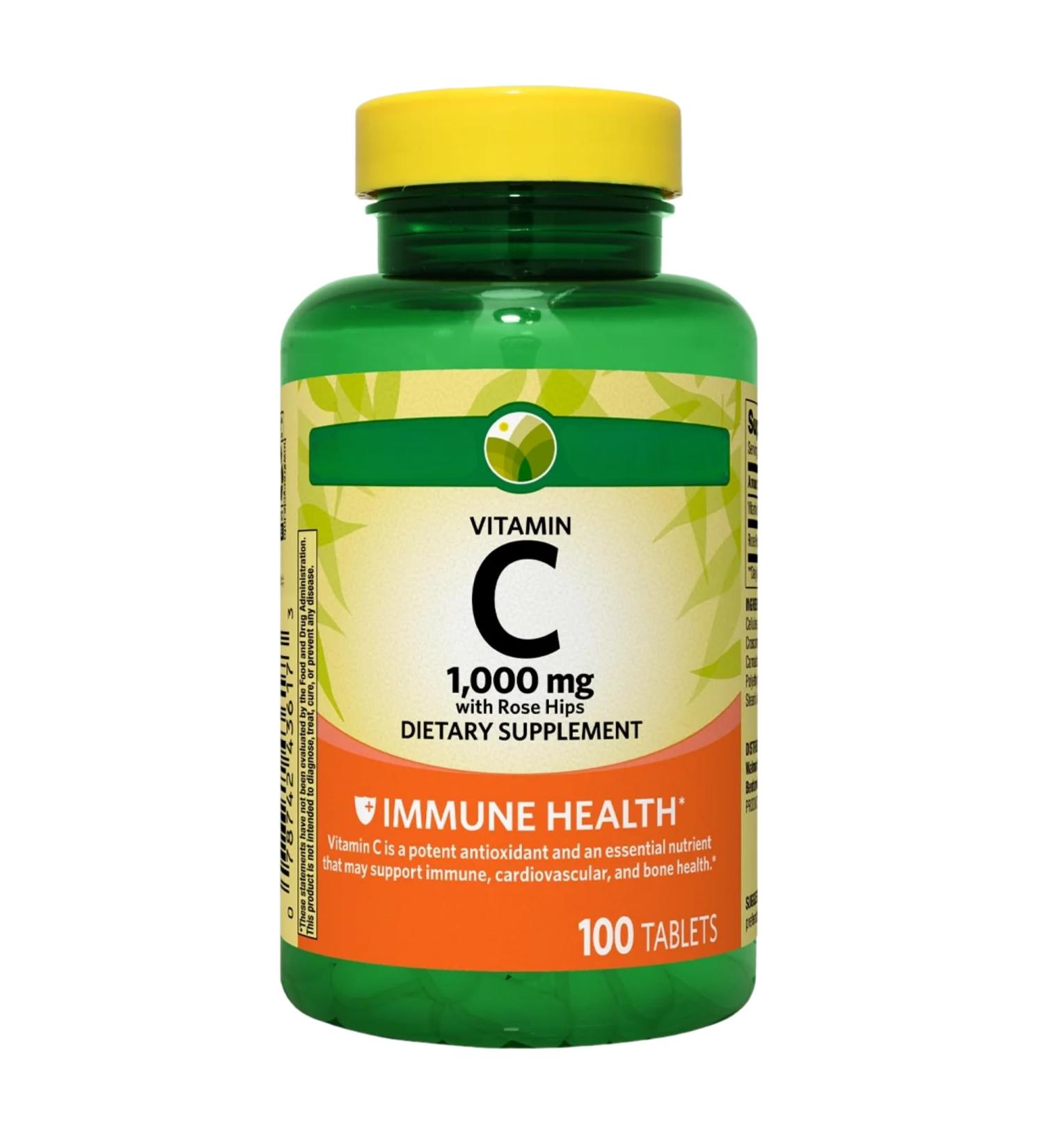 KP+ Vitamin C 1000 mg with Rose Hips | Immune Support Vitamin C Tablets | Antioxidant Support Supplement | 100 Tablets | Pack of 1 - Buy Online on GoSupps.com