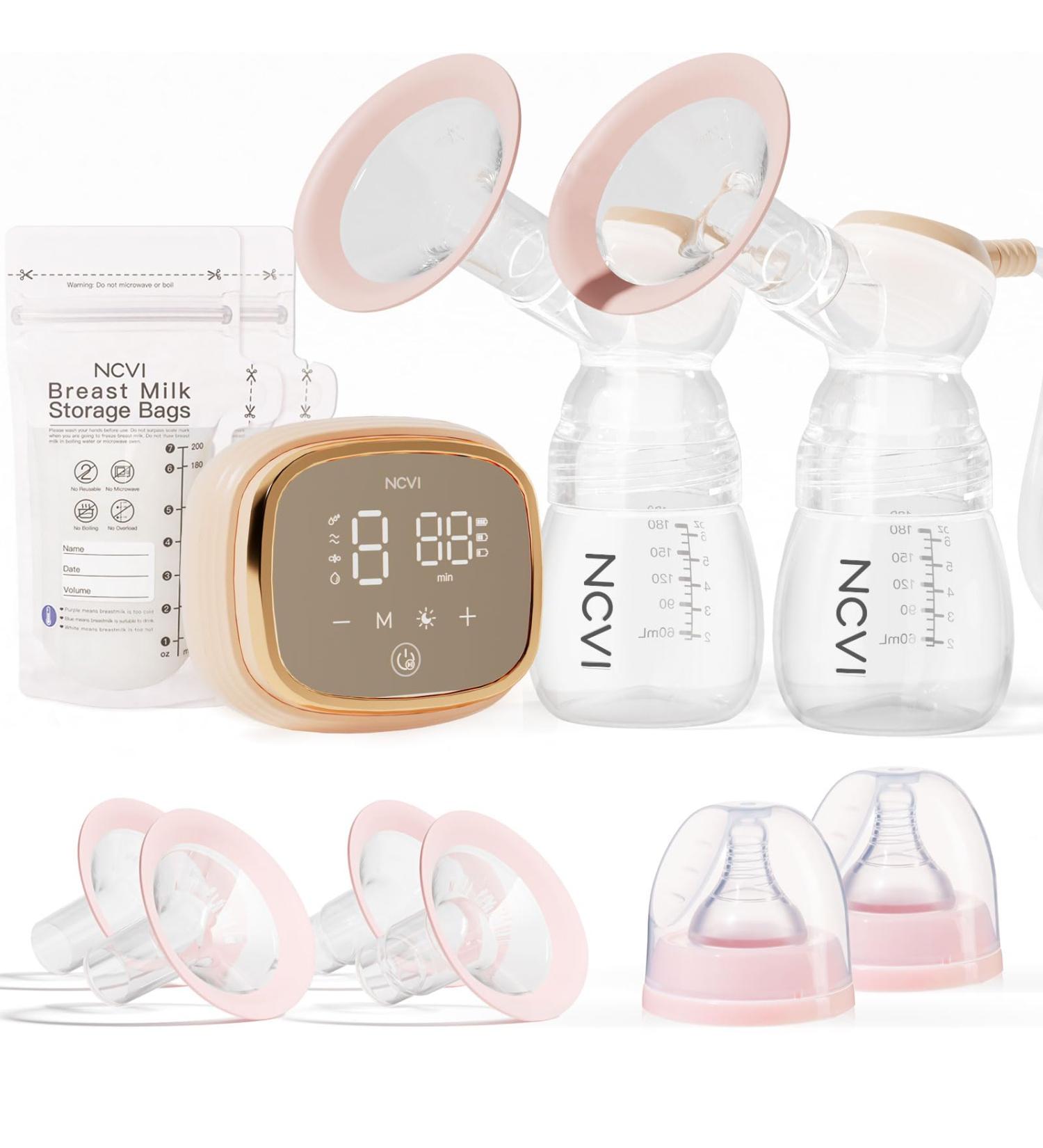 NCVI 8102 Double Electric Breast Pump 4400 mAh Battery with Night Light Portable Breast Pump for Breastfeeding 4 Modes & 9 - Buy Online on GoSupps.com