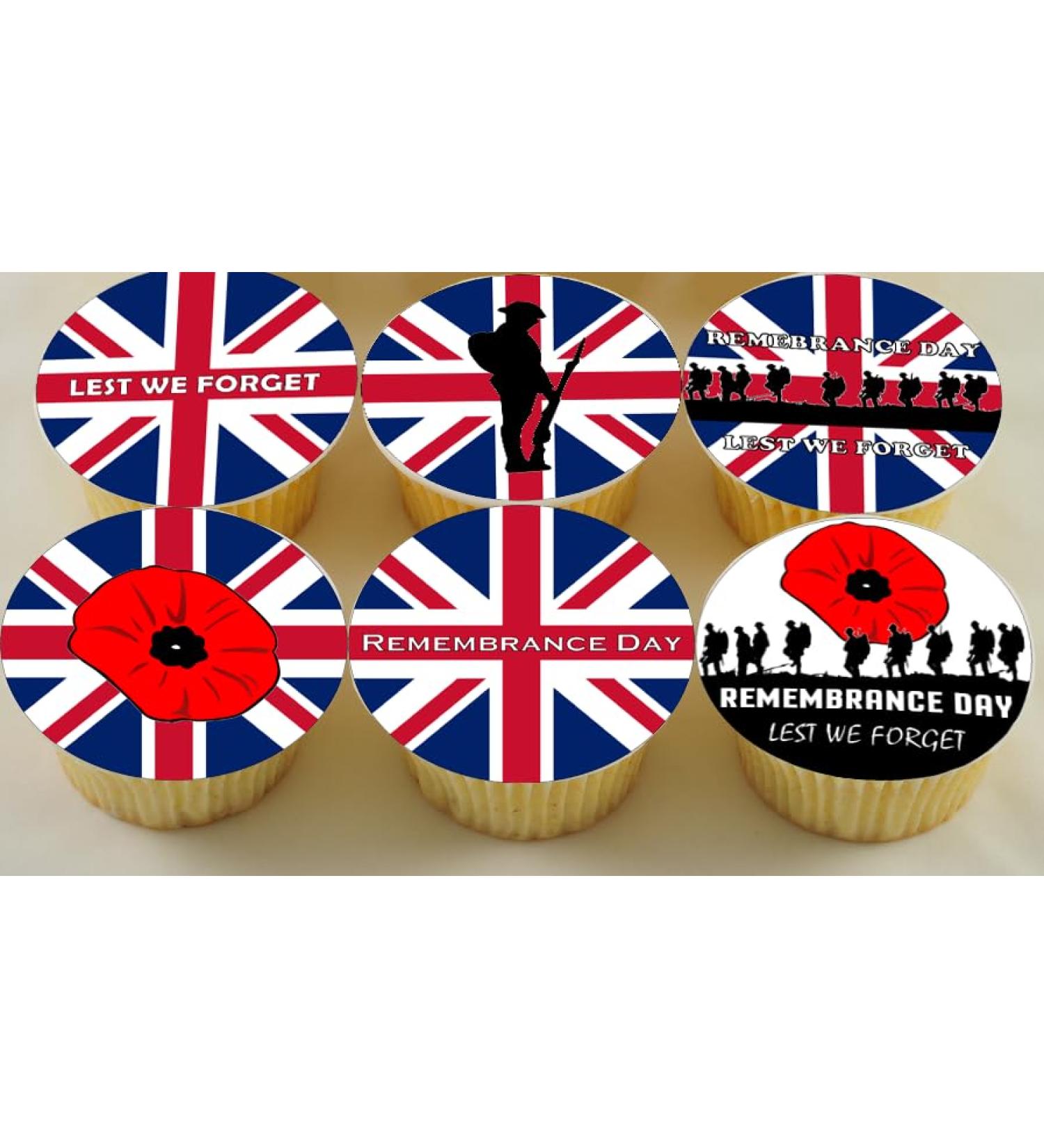 REMEMBRANCE DAY CAKE TOPPERS 30x4CM PREMIUM EDIBLE RICE PAPER DECORATION GIFT D7