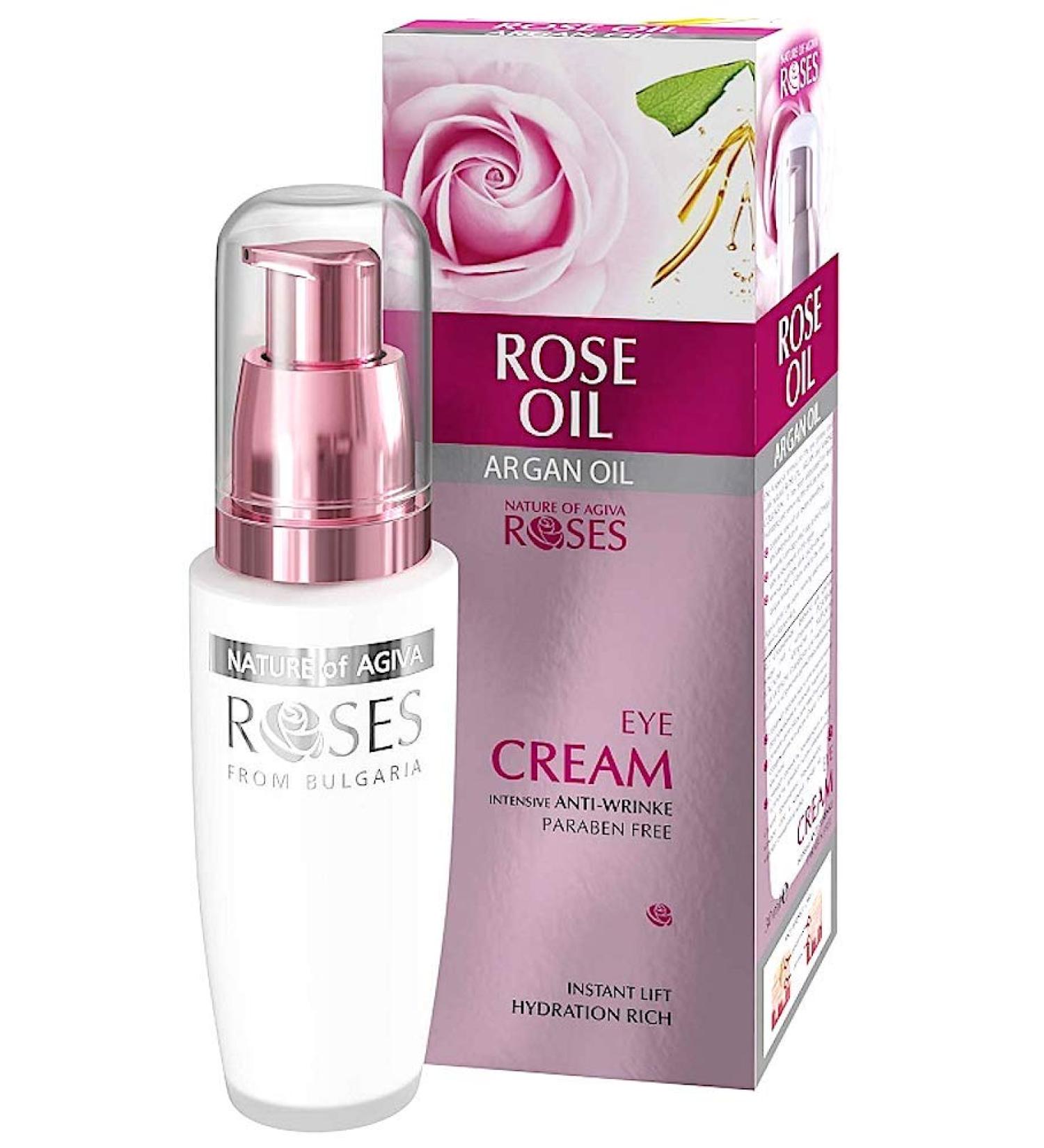 Rose Oil & Argan Oil Intensive Anti-Wrinkle Instant Lift Hydation Rich Eye-Contour Cream (Paraban-Free)-30ml by Nature of Agiva Roses