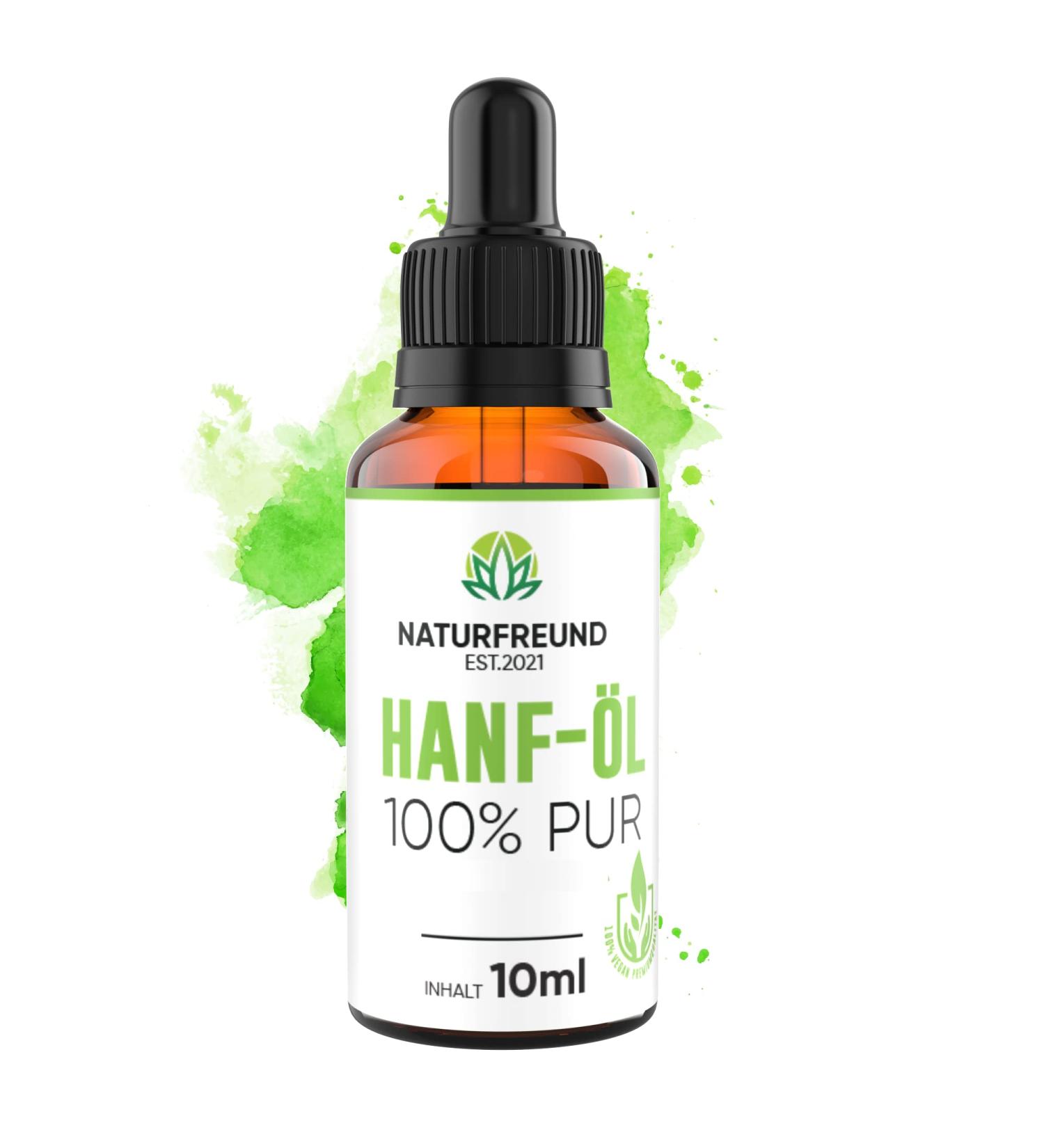 Naturfreund Premium Hemp Oil - High-Dose Hemp Seed Oil Drops | Omega 3-6-9 | Natural Fatty Acids | Made in Germany - 10ml - Buy Online on GoSupps.com