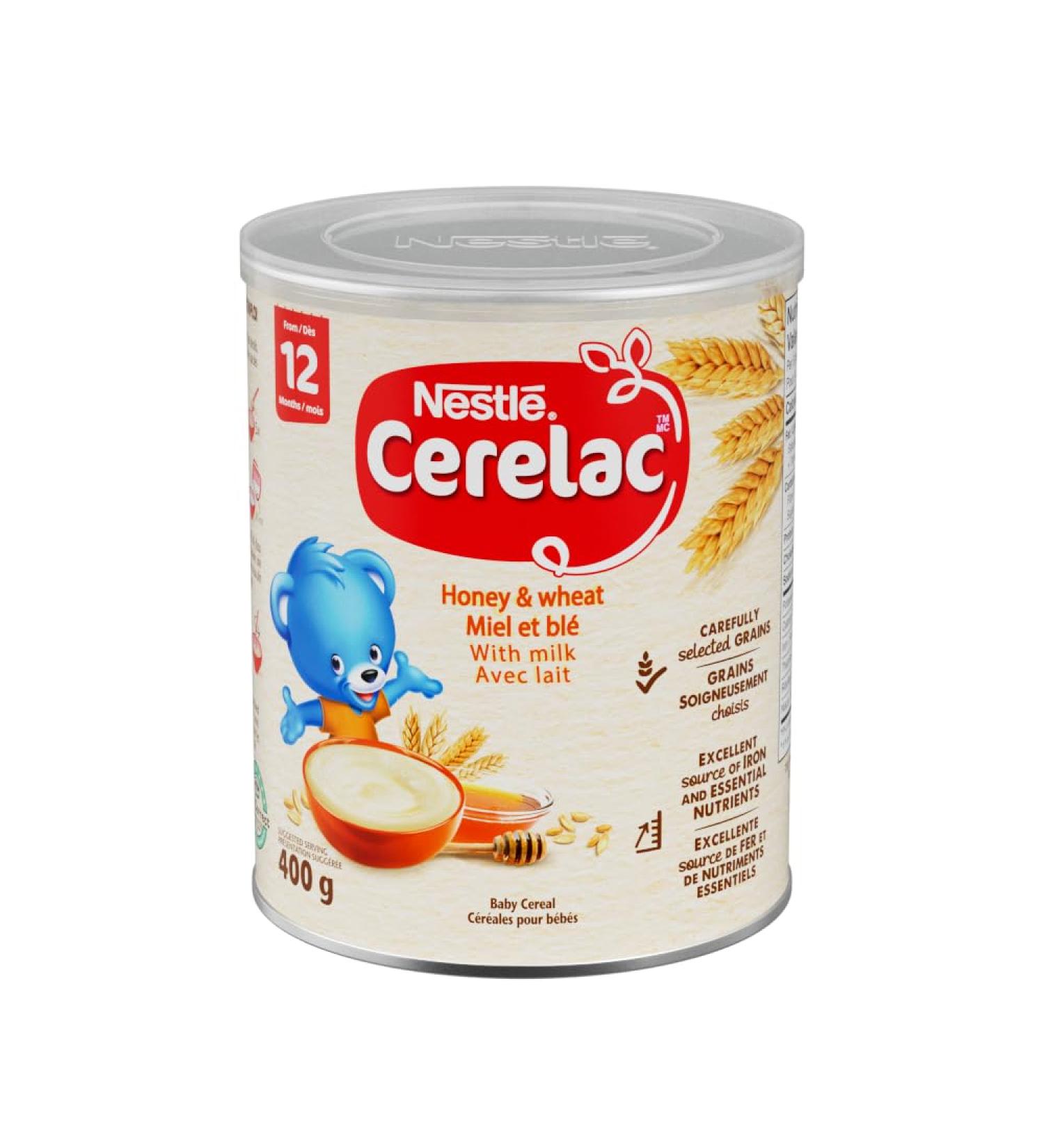 CERELAC Honey & Wheat With Milk Baby Cereal Source of Iron & Essential Nutrients Vegetarian No Additives Halal Correct Recyclable Canister Resealable 400g - Buy Online on GoSupps.com