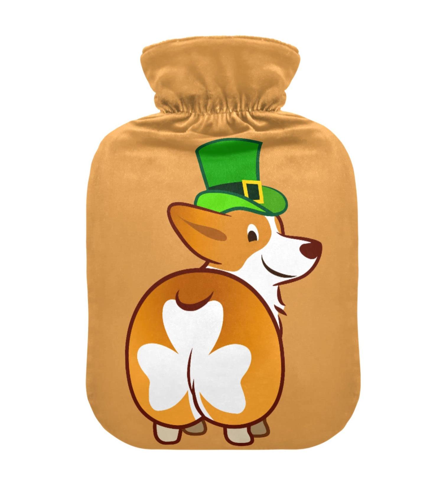 Heat Bottle 1L - Durable Warm-Up Bag for Pain Relief Cramps & Heat Therapy - Dog Clover Pattern - Buy Online on GoSupps.com