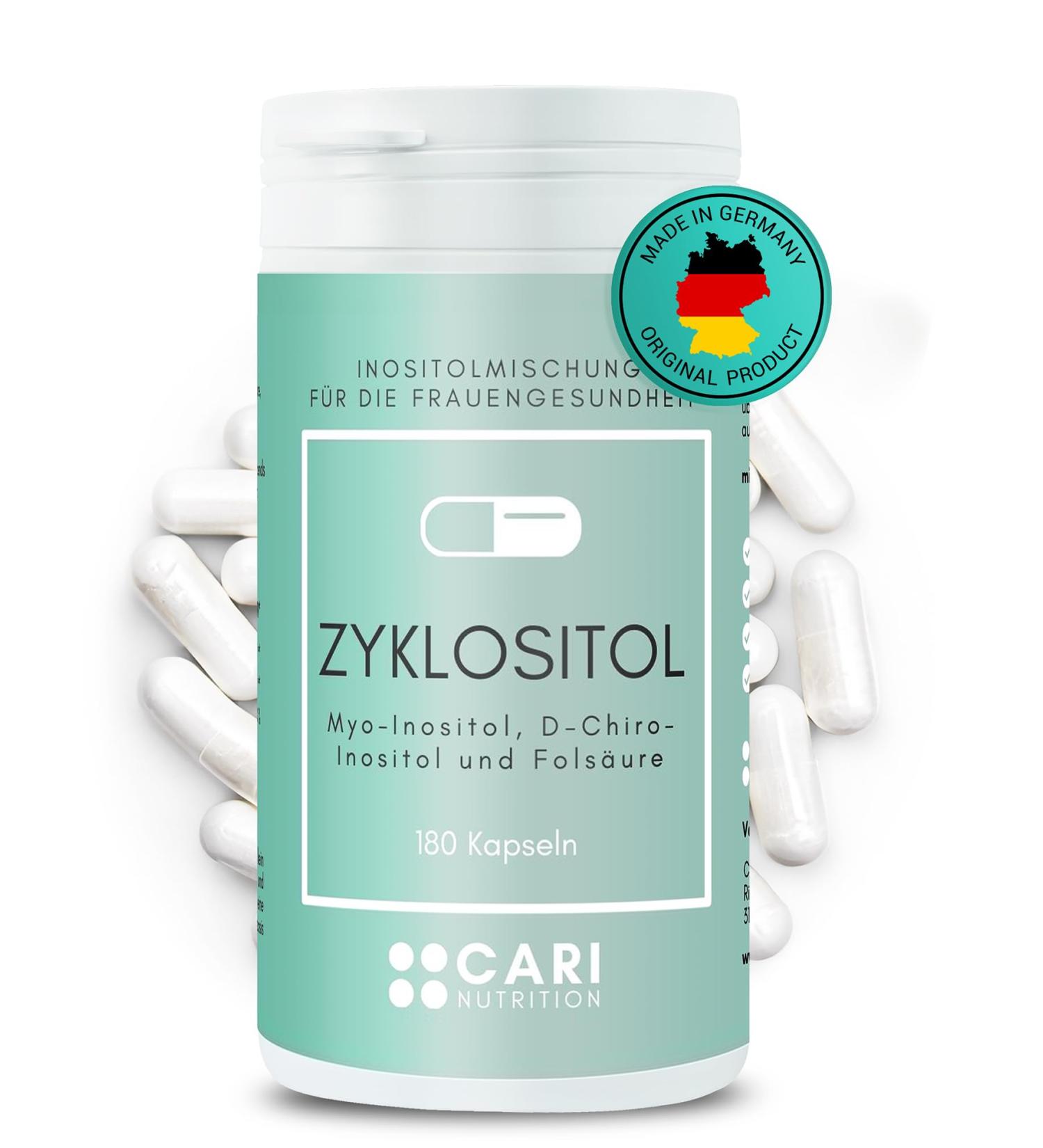 Zyklositol Capsules | Myo & D-Chiro Inositol with Folic Acid | PCOS Support Insulin Resistance Vegan Made in Germany - Shop Now! - Buy Online on GoSupps.com