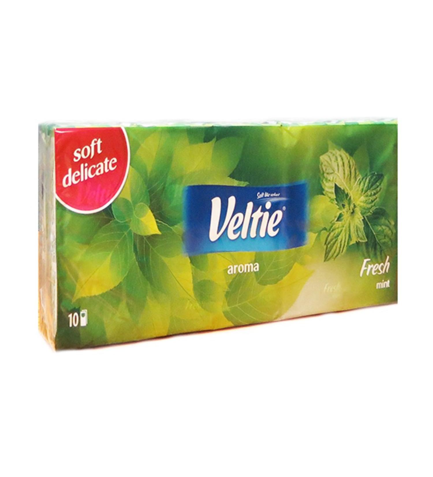 Veltie Aroma Pocket Tissues- Fresh Mint (10 In 1 Pack) 998347