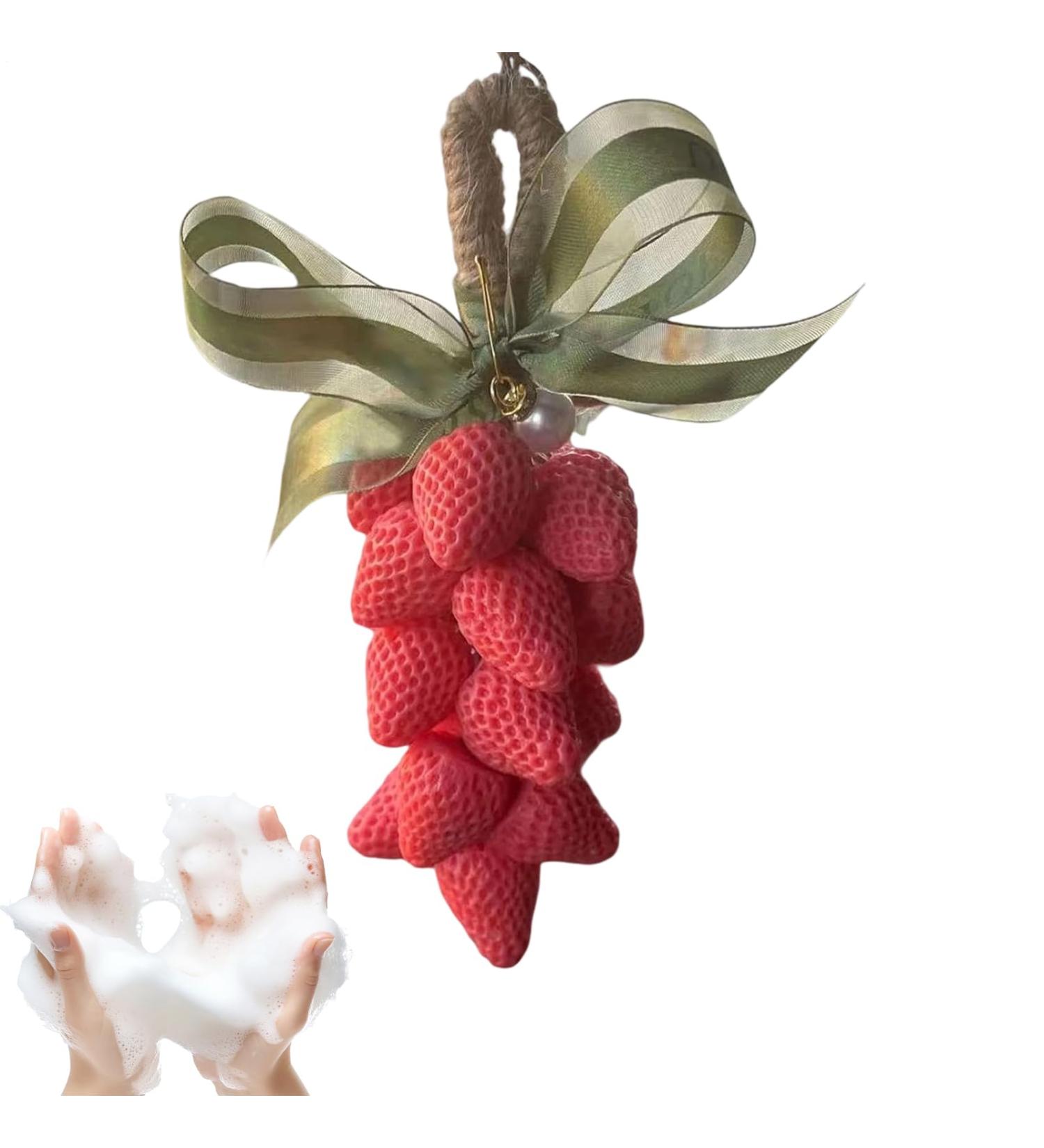 Savon Visage En Barre Forme Fraise - Savon Visage sur Cordon - Nettoyant claircissant Hydratant pour Soins du Corps Bain 1 ml (Lot de 1) - Buy Online on GoSupps.com