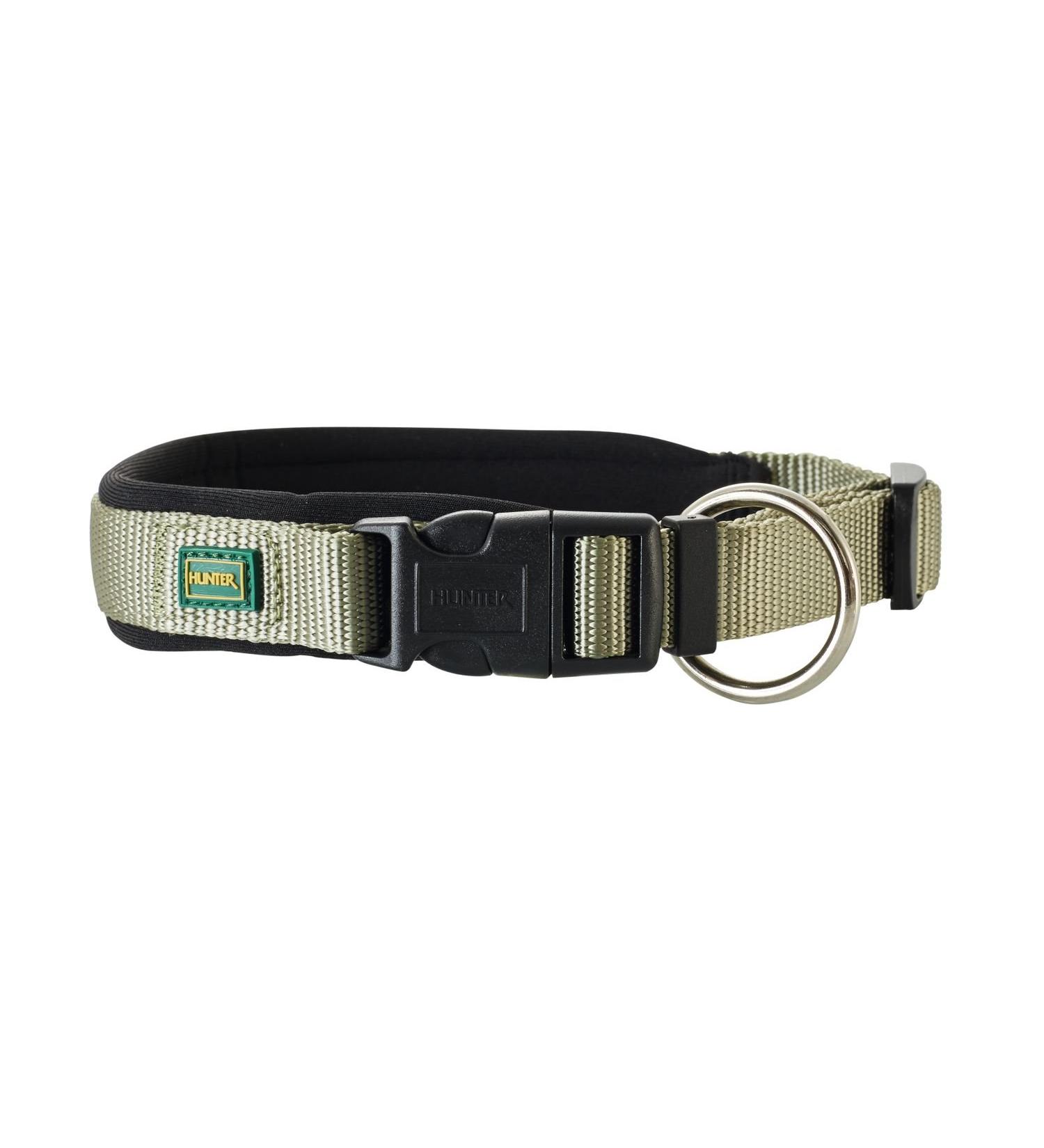 Hunter Neopren Vario Plus neck dog collar nylon padded with neoprene 60/2.5 (L-XL) olive/black 60/2.5 (L-XL) olive/black
