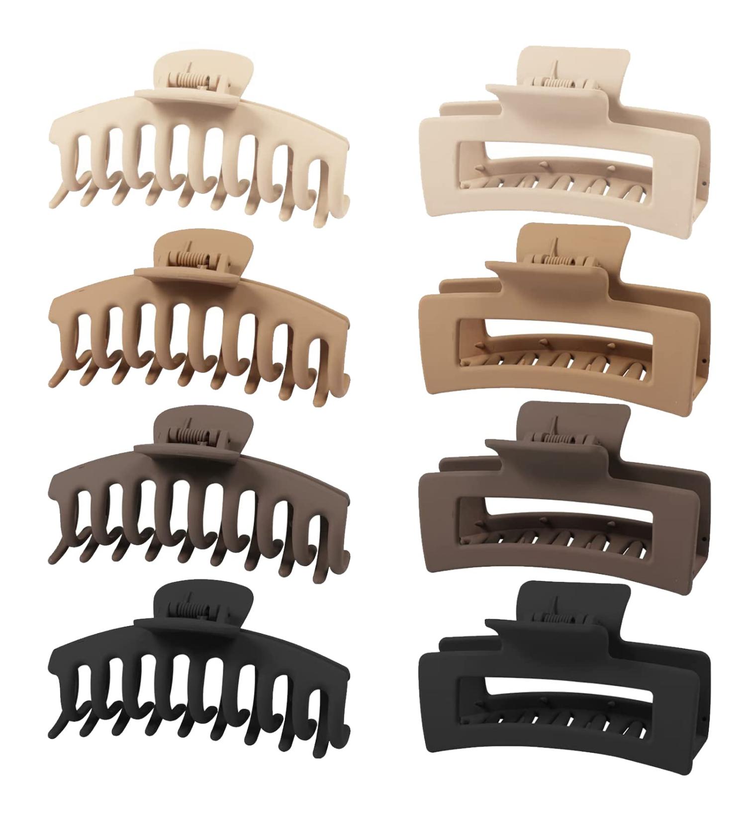 Zou.Rena Large Claw Clip Variety Pack - Non-Slip Hair Clips for Women - Neutral - 8 Pieces - Buy Online on GoSupps.com