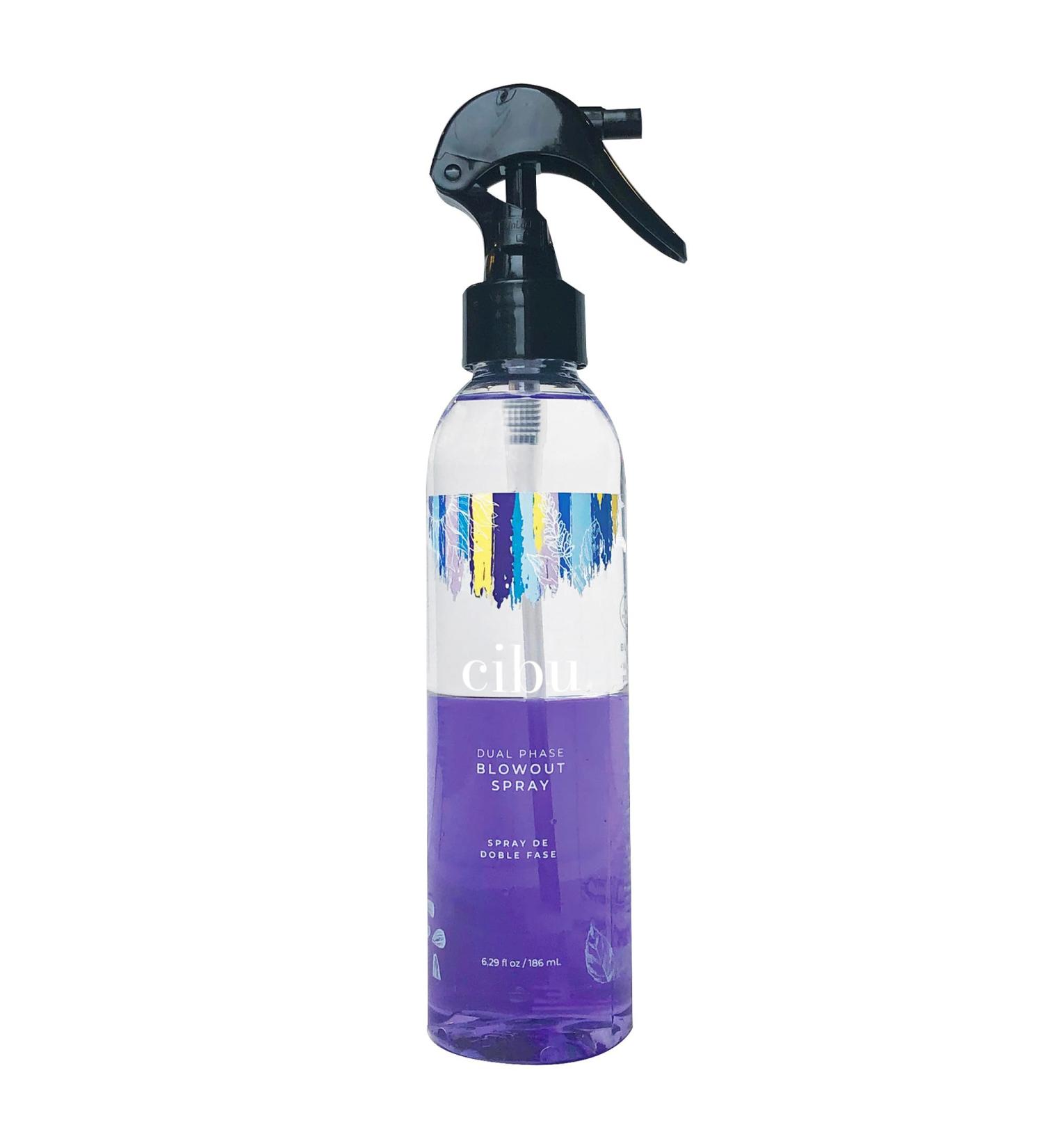 CIBU Dual Phase Blowout Spray | Blow Out Spray for Hydration & Protection Against Heat Damage | Blowout Spray for Smooth and Shiny Look w/Sunflower Seed Extract Chia Seed Oil & Hyaluronic Acid | 6oz