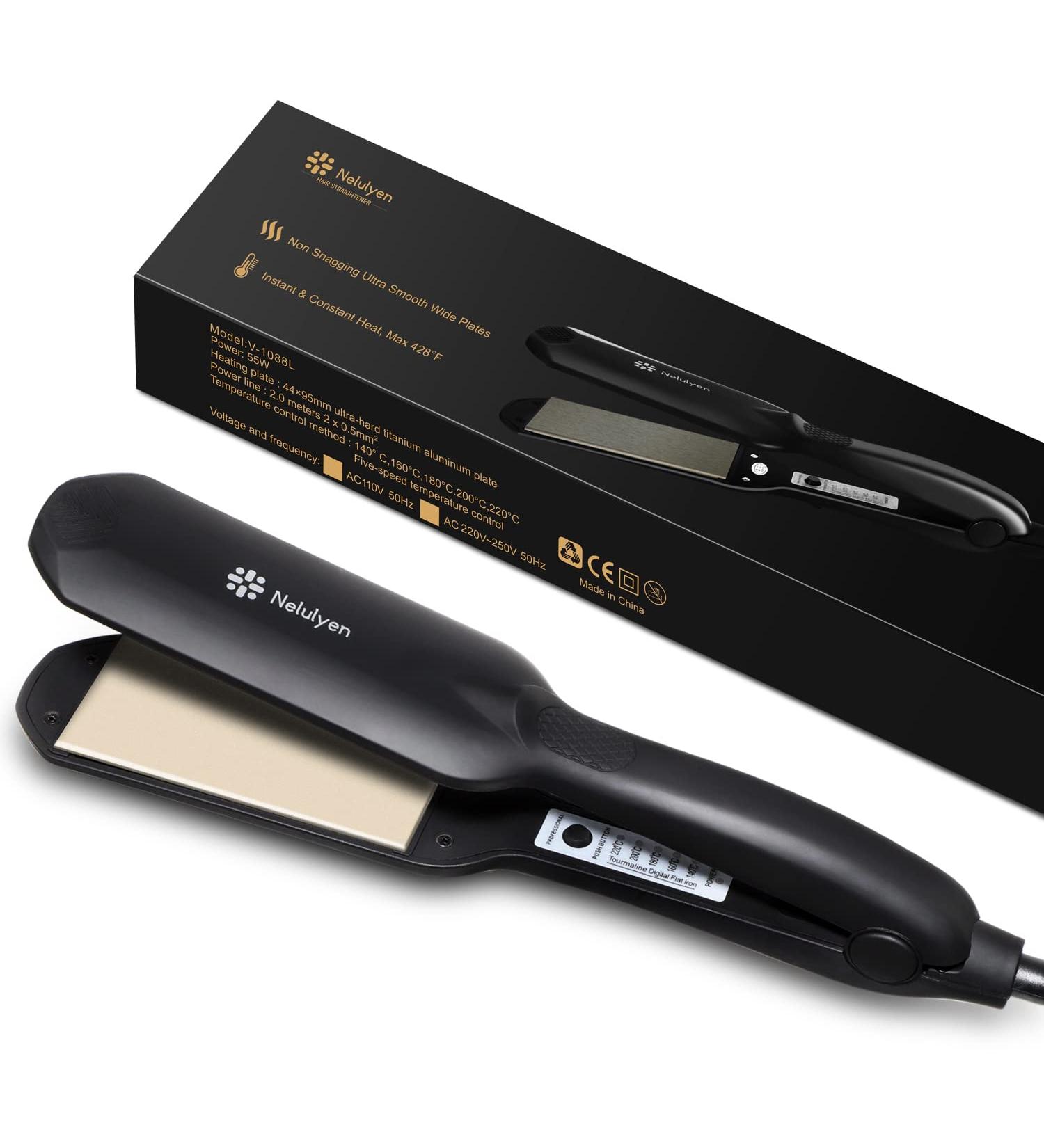 Professional Hair Straightener Flat Iron for Thick Hair - Fast Heating 1.7" Extra-Large Iron | Best Gift for Women & Girls - Buy Online on GoSupps.com