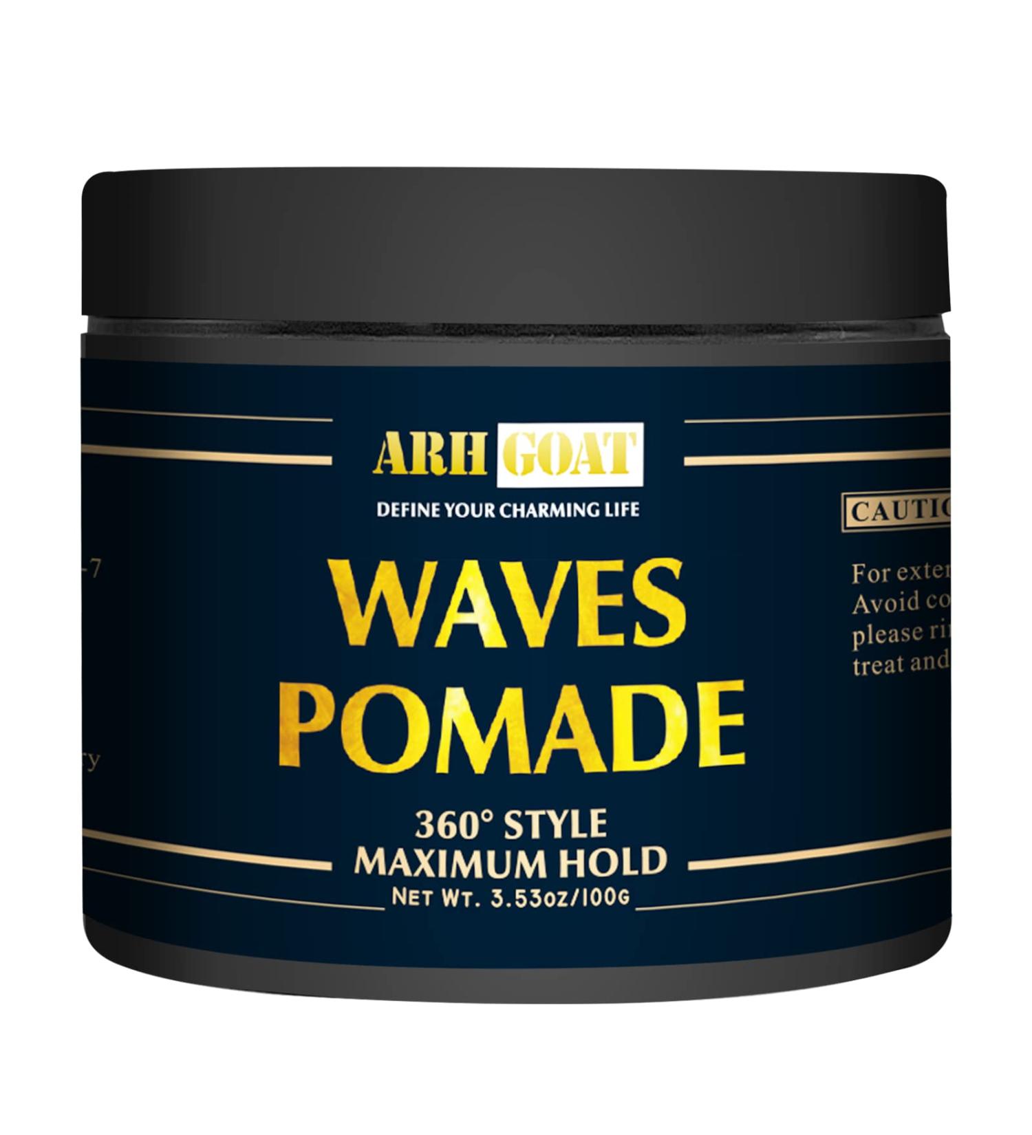 ARHGOAT Hair Pomade for Men - Water Based Cream for 360 Waves, Strong Hold & Silky Smooth Styling - 3.53oz - Buy Online on GoSupps.com
