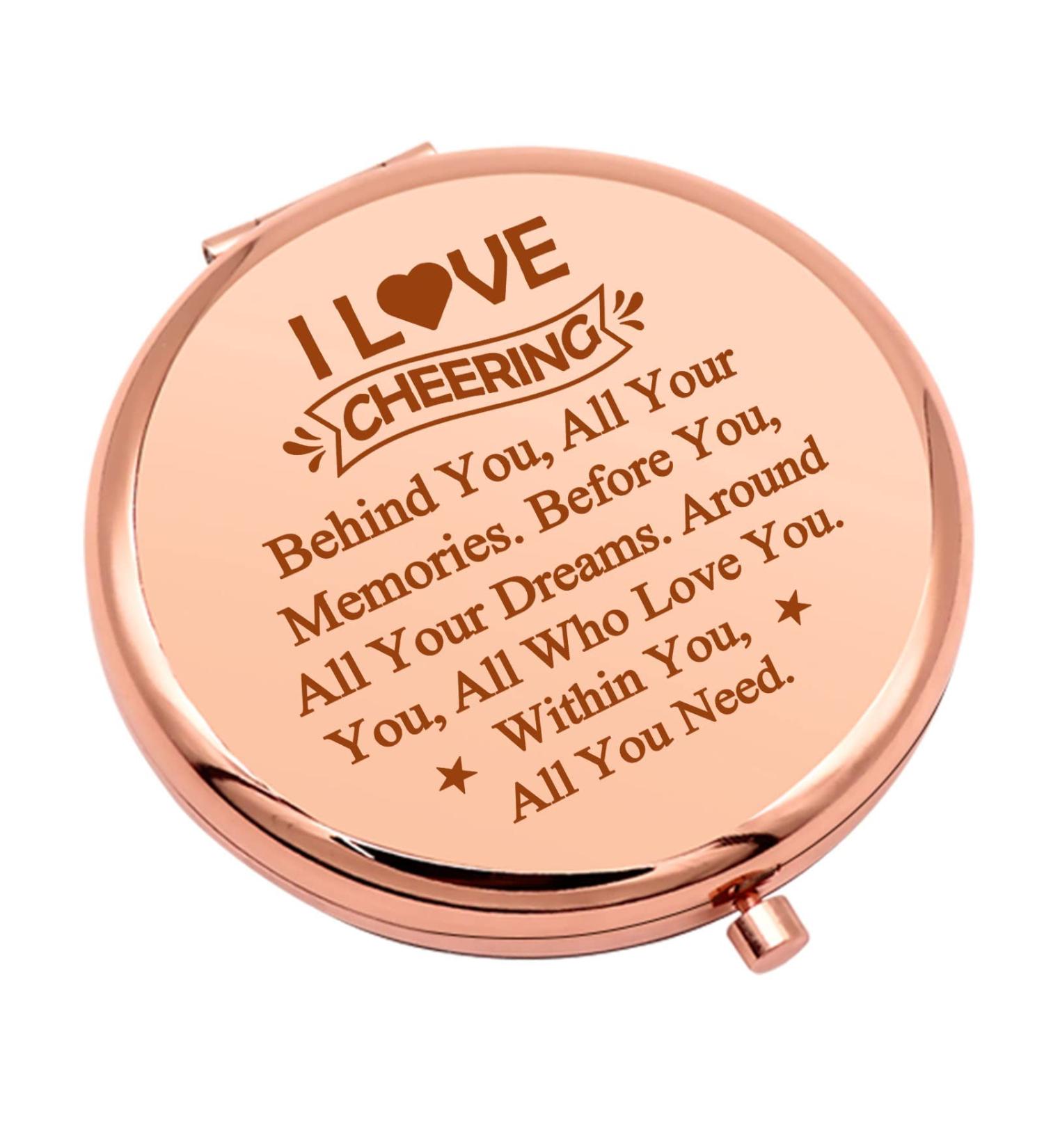 Cheerleader Makeup Mirror - Friendship Gift for Cheer Sister | Compact Folding Mirror - Cheerleading Team Gift | Inspirational Christmas/Birthday Present for Teen Girls - Buy Online on GoSupps.com