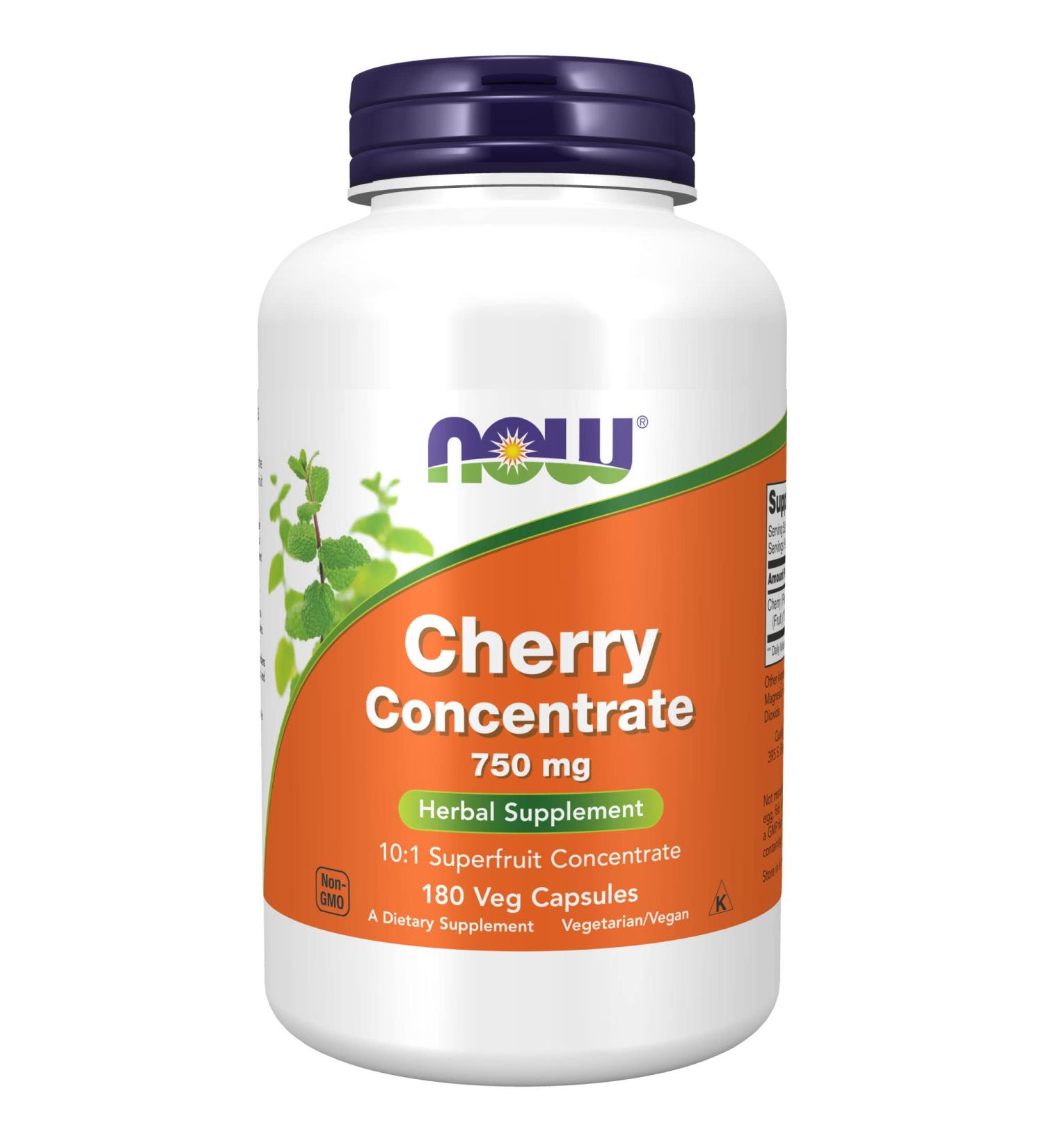 Now Foods Cherry Concentrate 750 mg - 180 Vegan Capsules for Antioxidant Support - Buy Online on GoSupps.com
